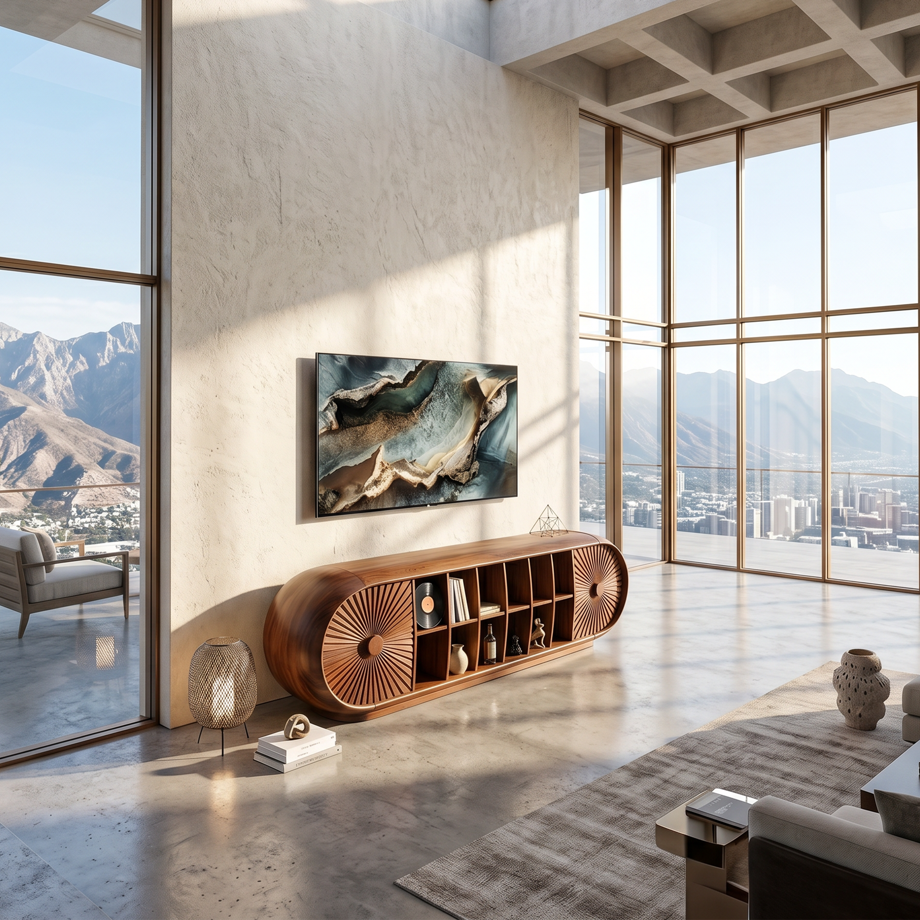 Scandinavian Organic TV Cabinet For Coastal Interior Space SILDTTNTVC151