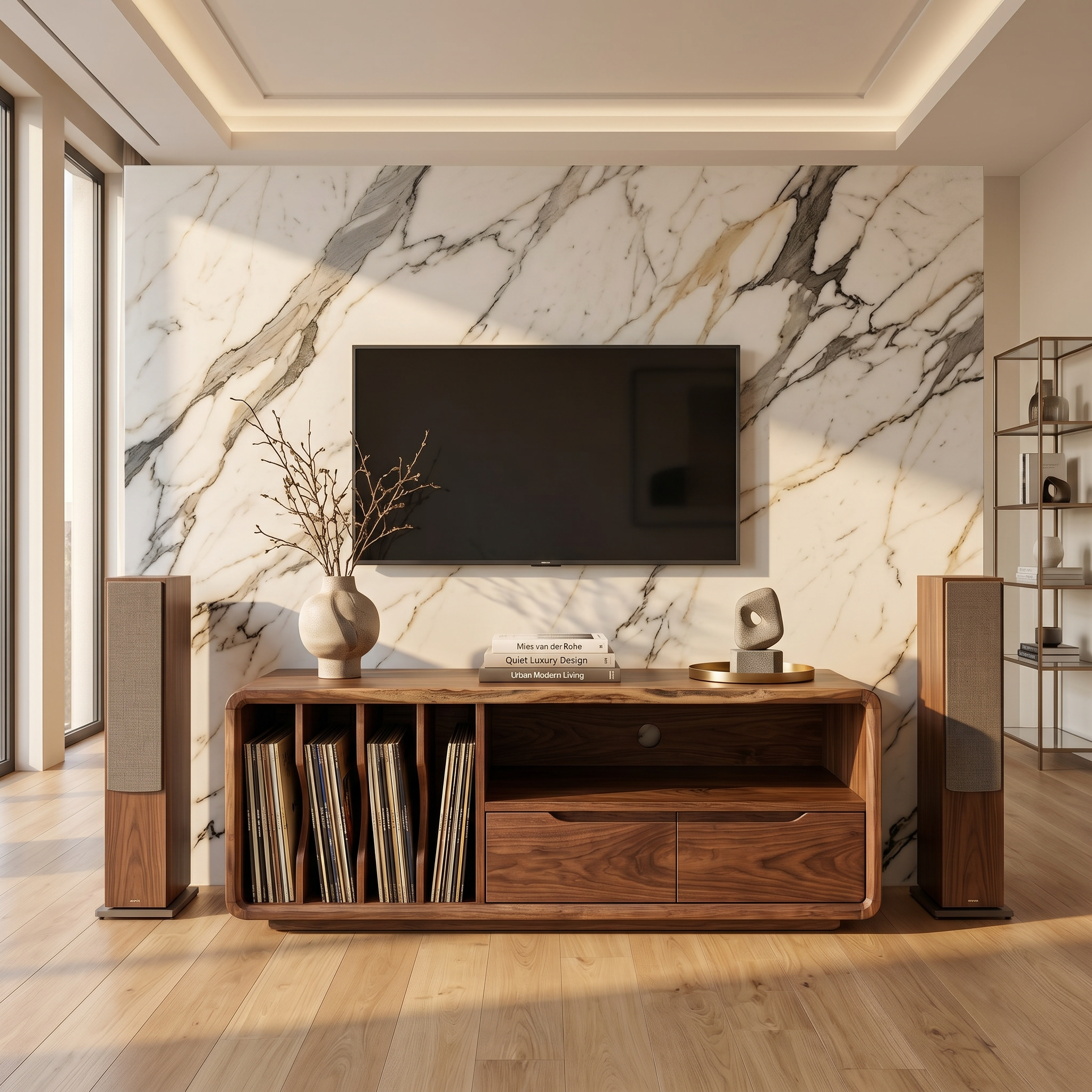 Handmade Wooden TV Cabinet Organic Curved Form SILDTTRTVC114