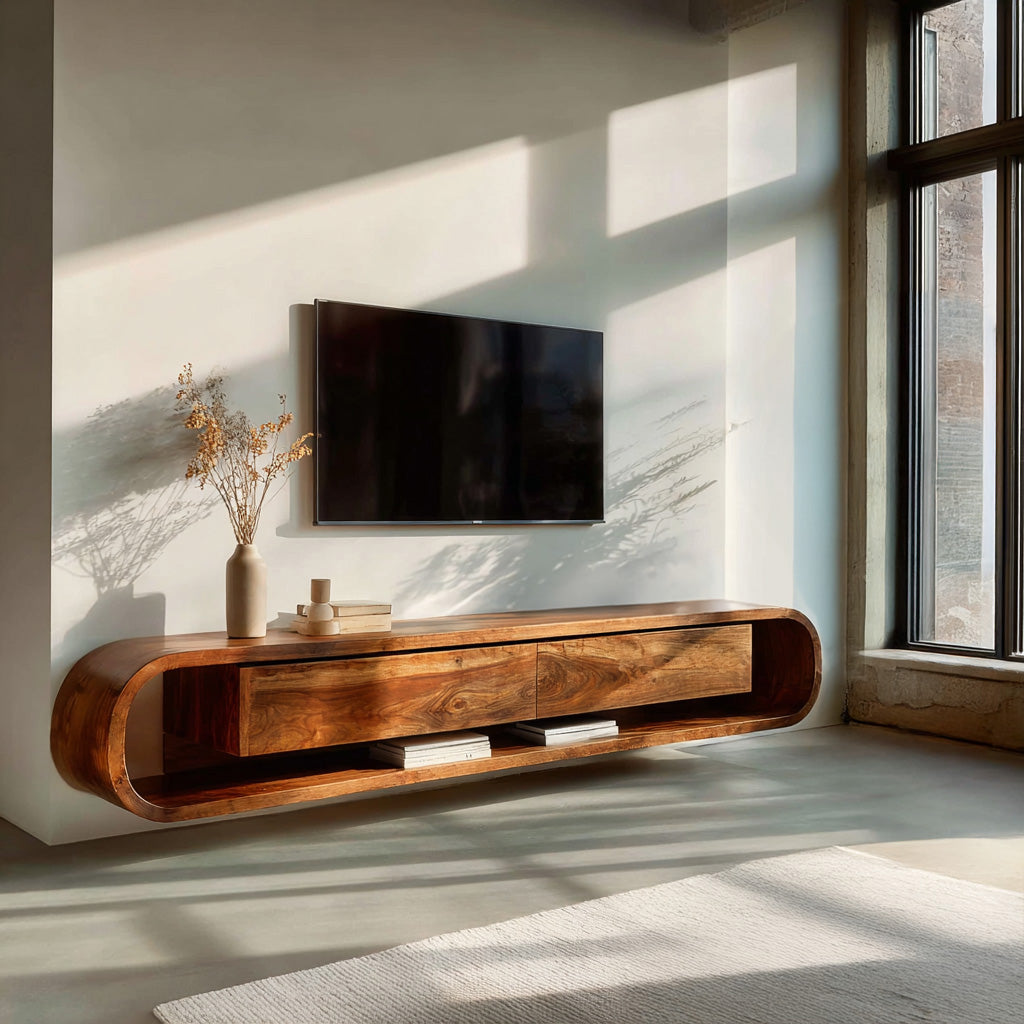 Organic Floating Sculptural TV Console For Living Room RTTHHNTVC113