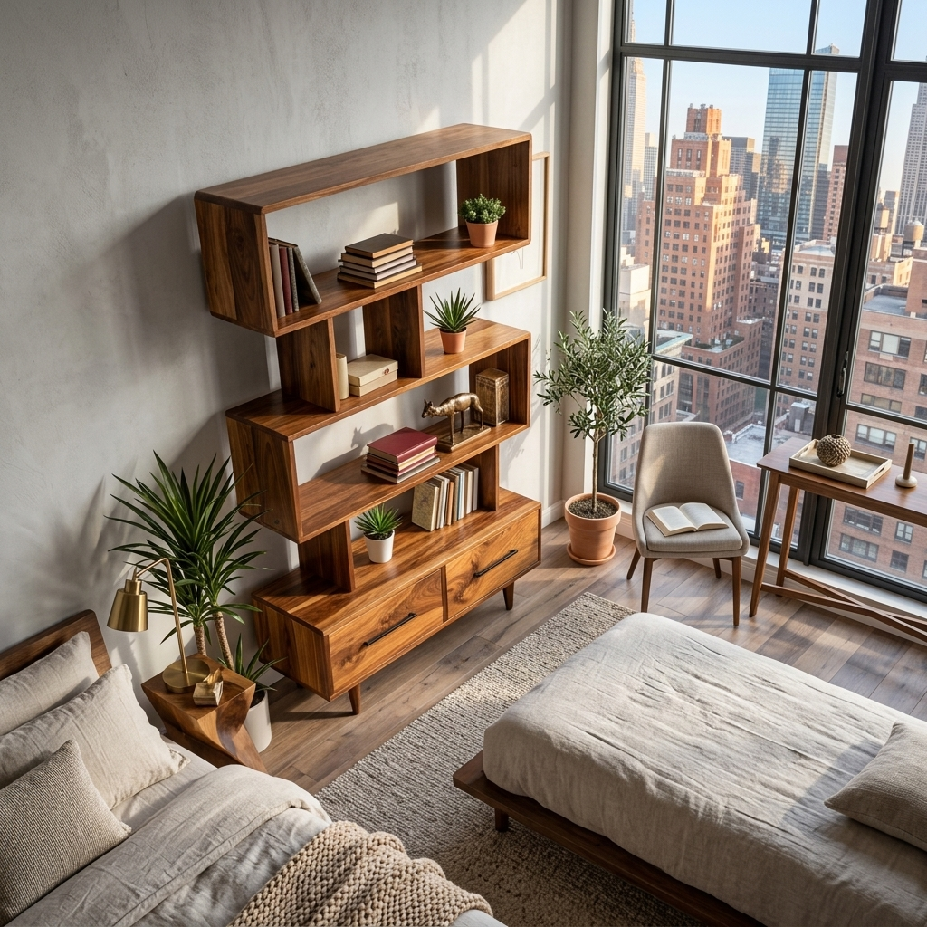 Minimal Natural Wood Bookshelf With Tiers For Home Decor RTTHTTBS118