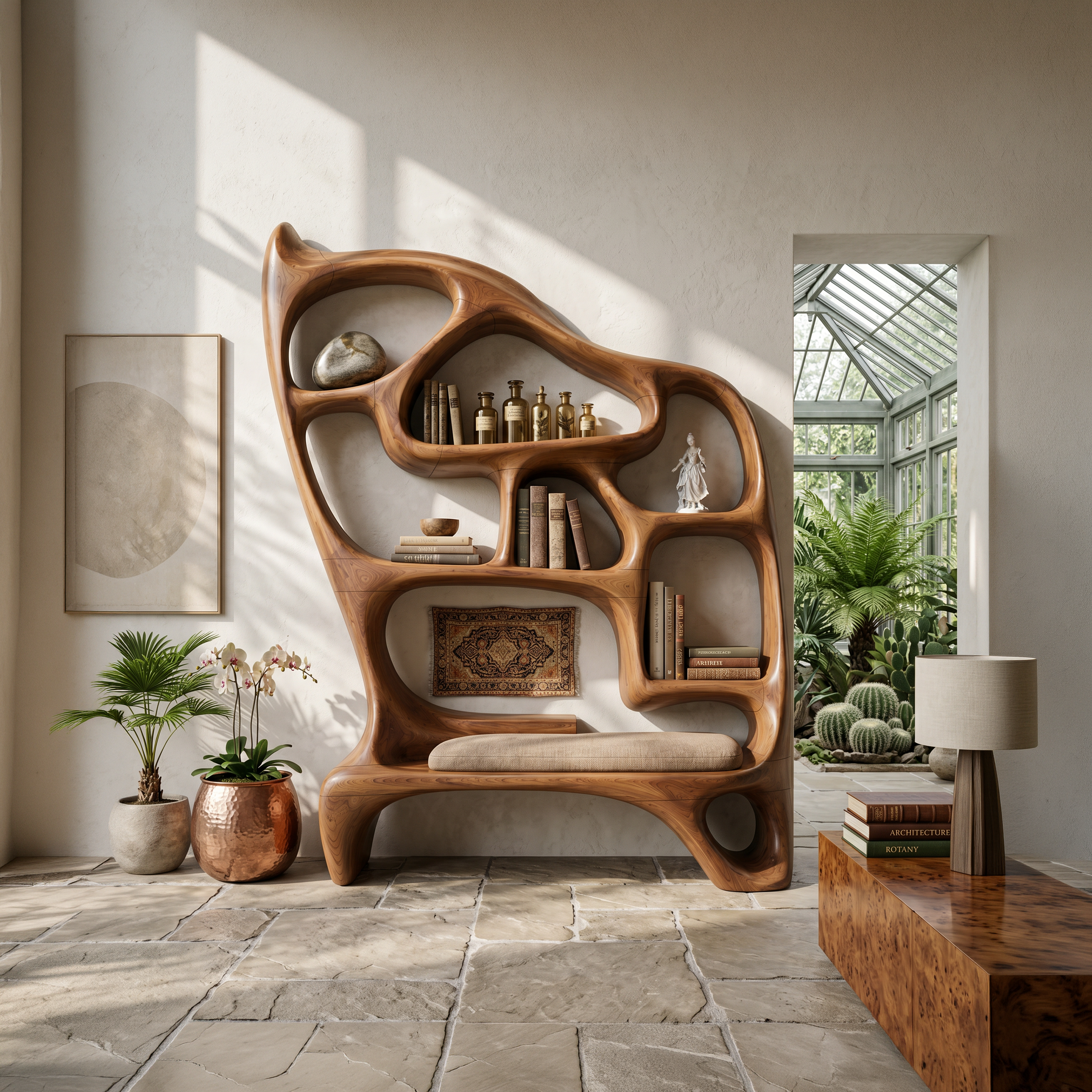 Mid Century Display Bookshelf For Open Living Area SILDTTNBS054