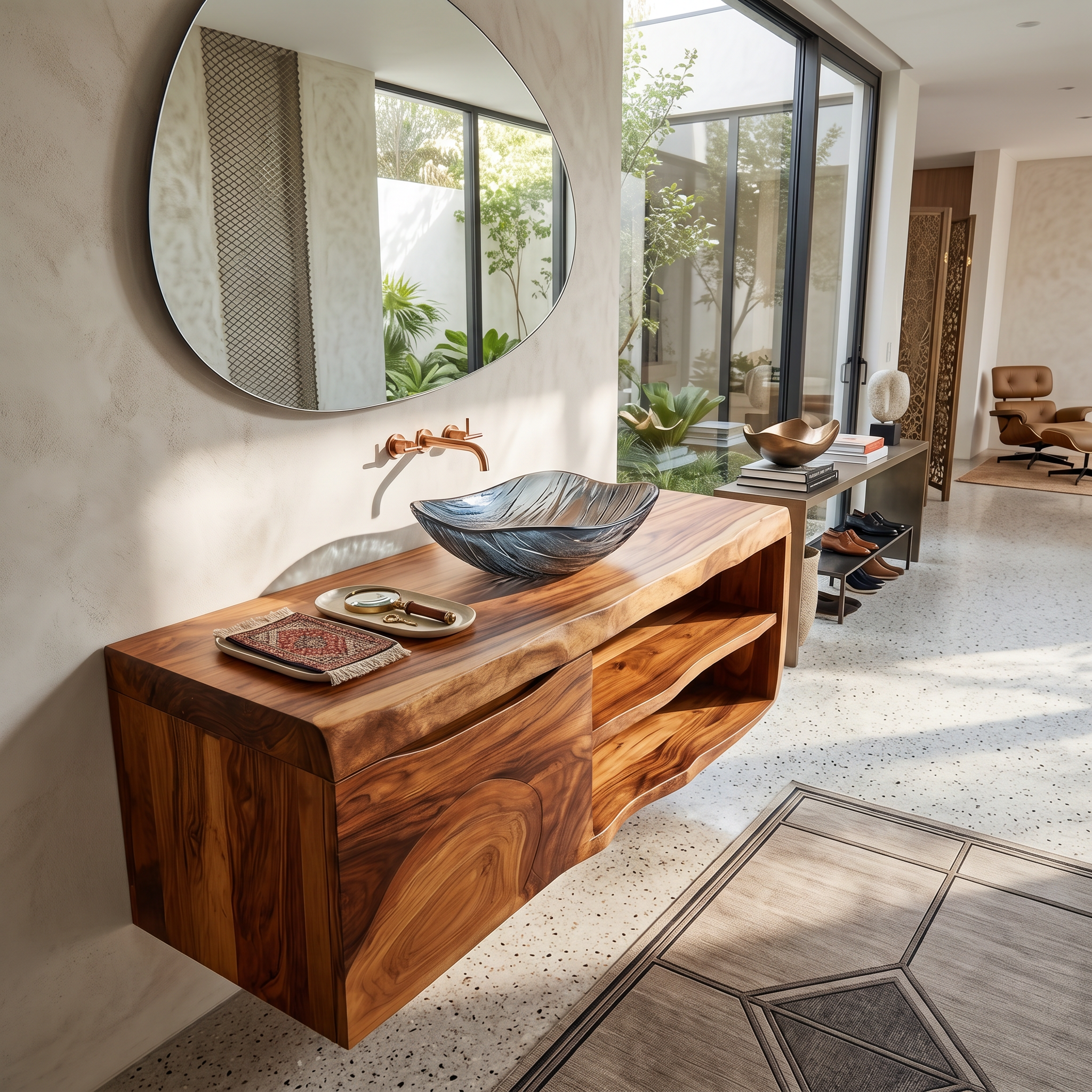 Organic Floating Bathroom Vanity Tropical Spa Retreat SILDTTRBRV190