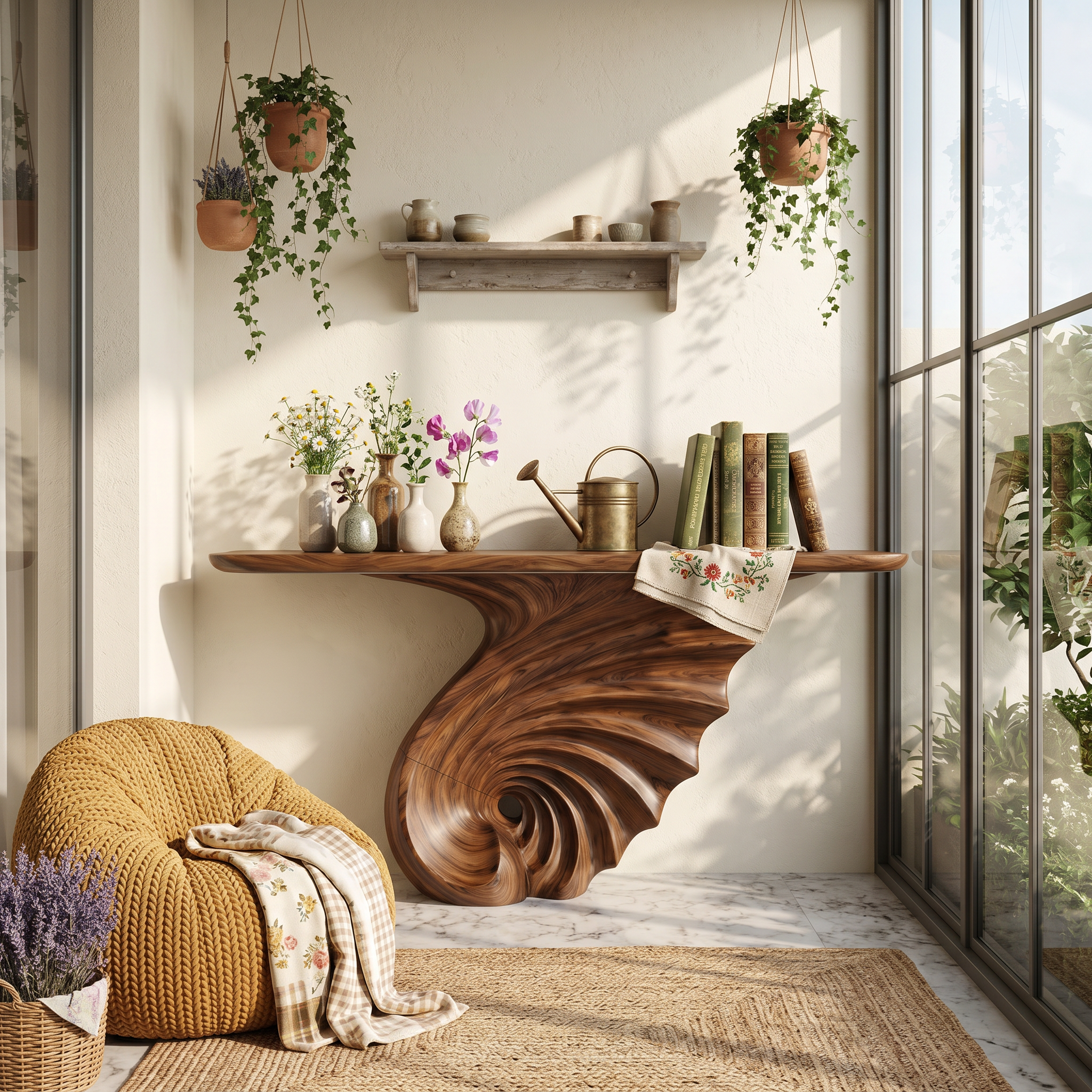 Luxury Spiral Base Console Table Contemporary Villa SILDTTRCS075