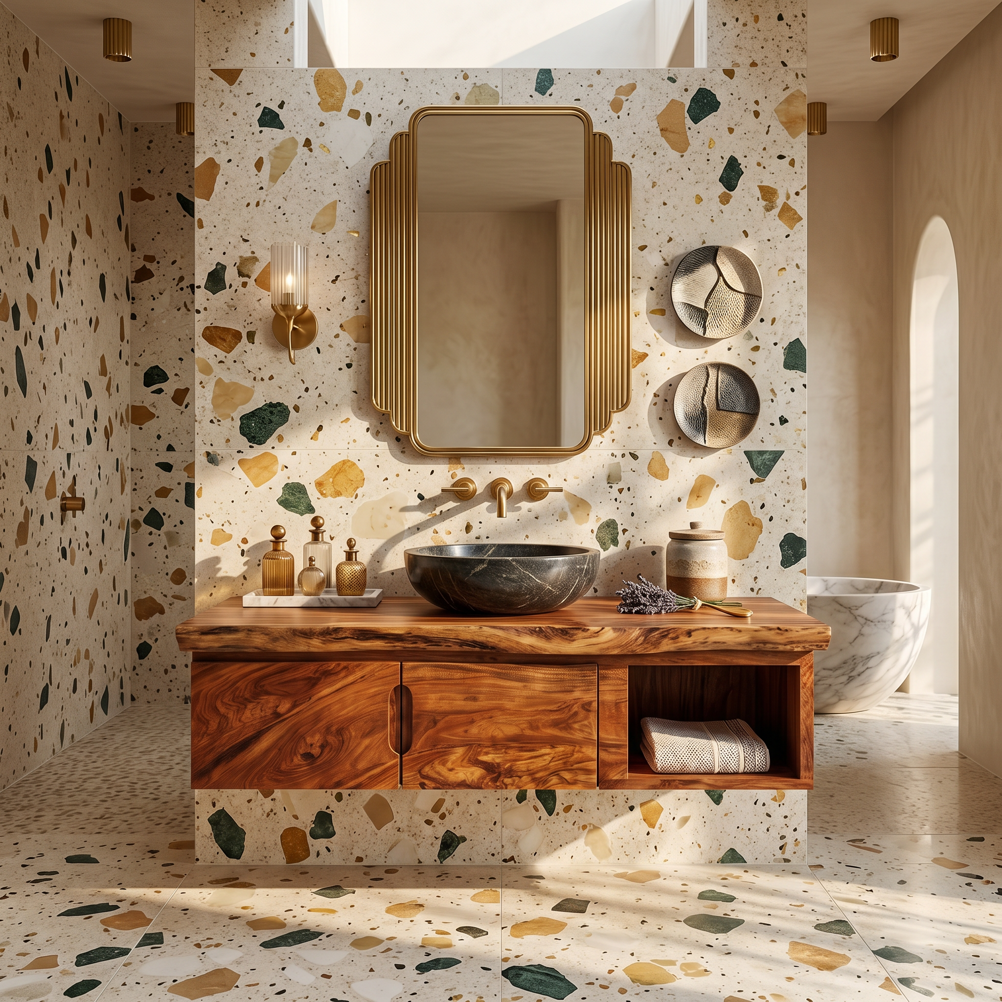 Organic Storage Bathroom Cabinet Modern Ensuite SILDTTRBRV185