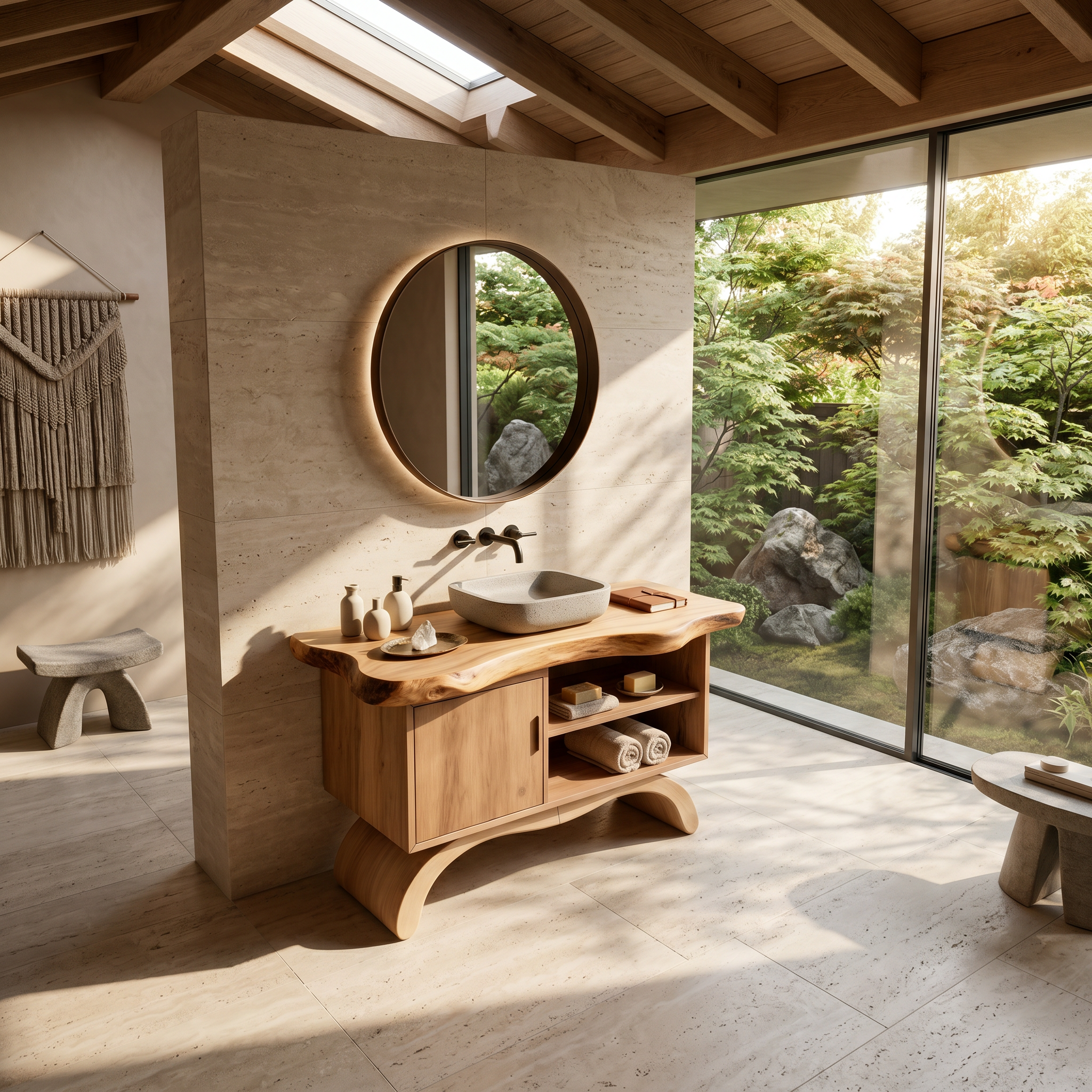 Minimalist Organic Vanity With Open Shelf For Interior SILDTTNBRV065