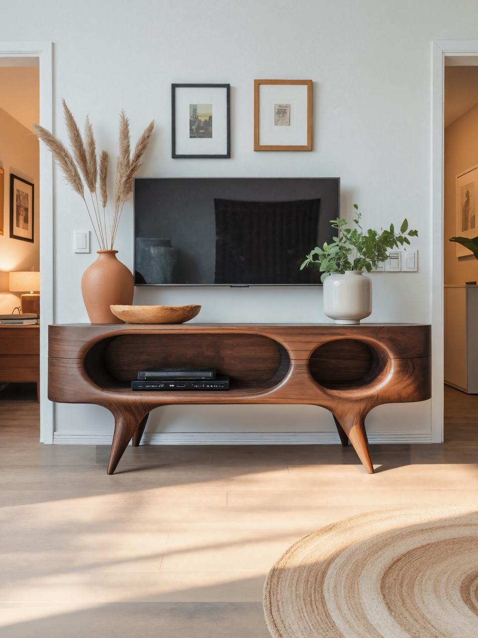 Mid Century Oval TV Stand For Living Room SITHTTTVC018
