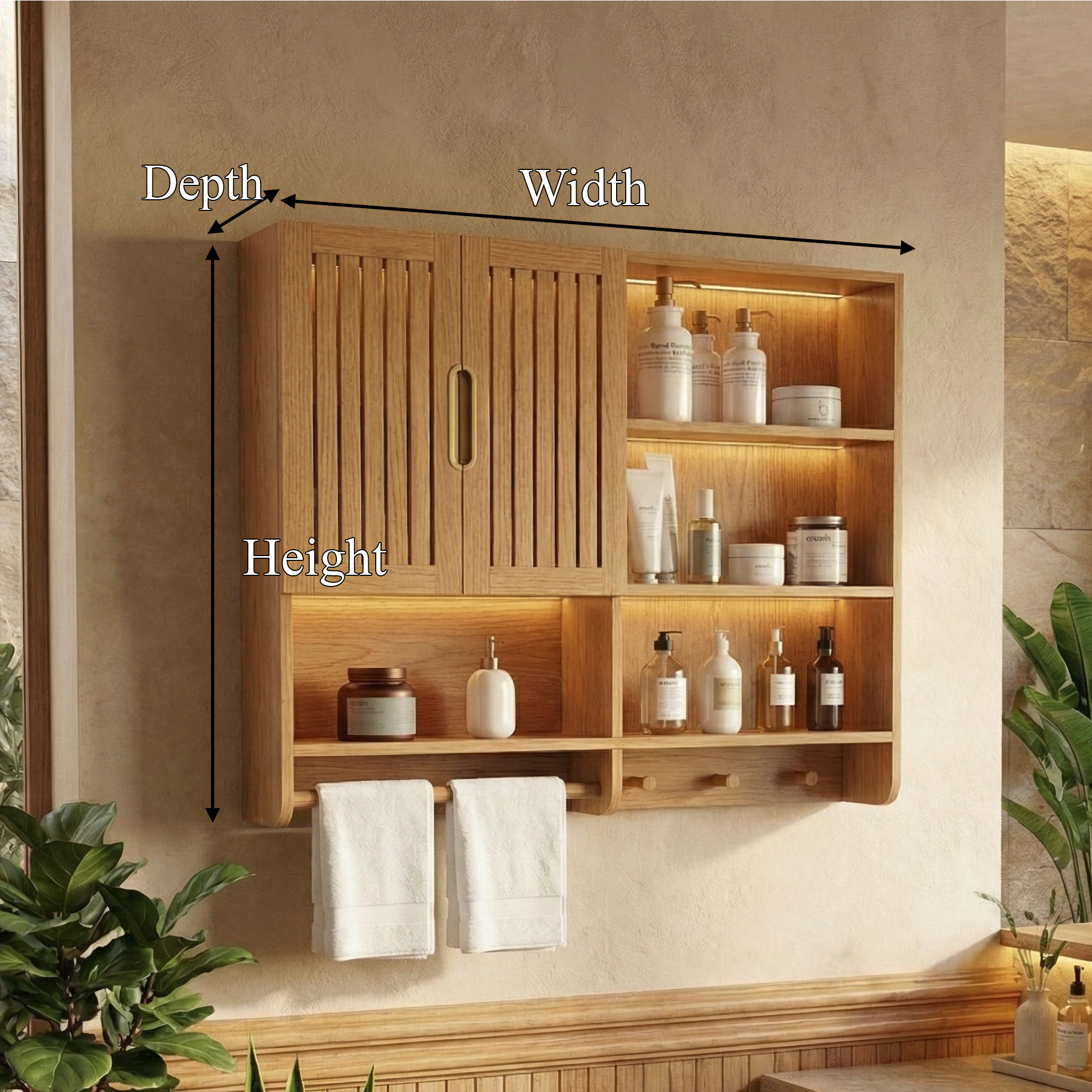 Modern Spa Bathroom Storage Cabinet For Bathroom And Vanity Wall SINLSABCT007