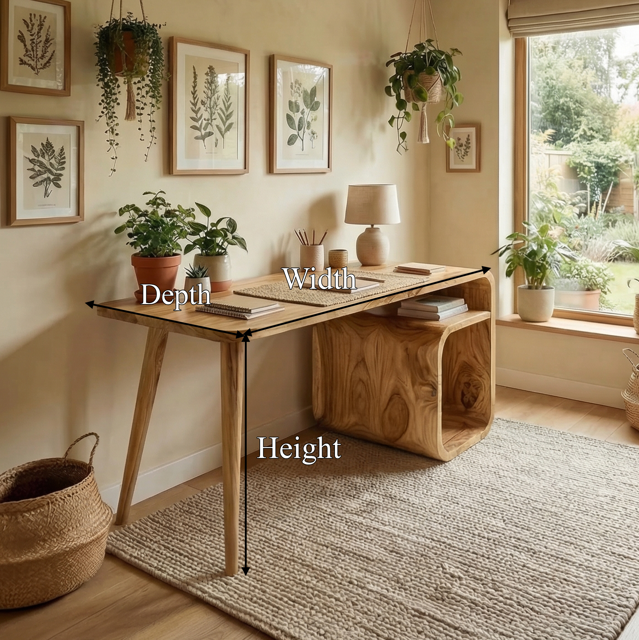 Japandi Writing Desk For Home Office And Bedroom SINLSADK093