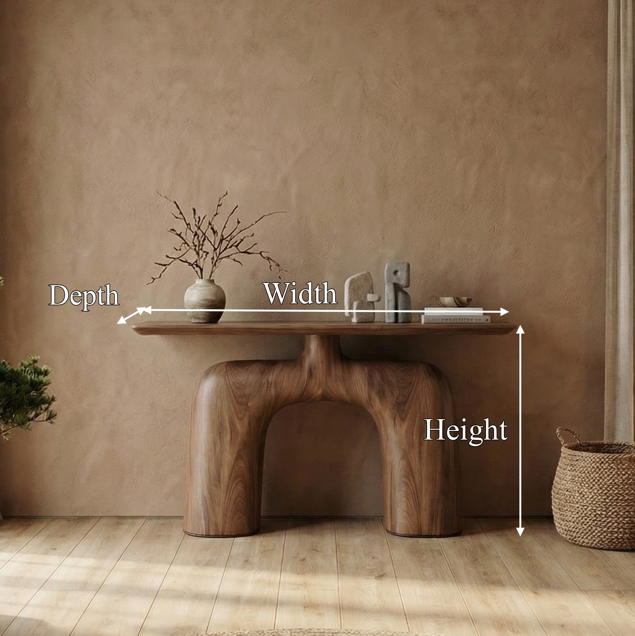 Organic Console Table Wooden Living Room SINLSACS528