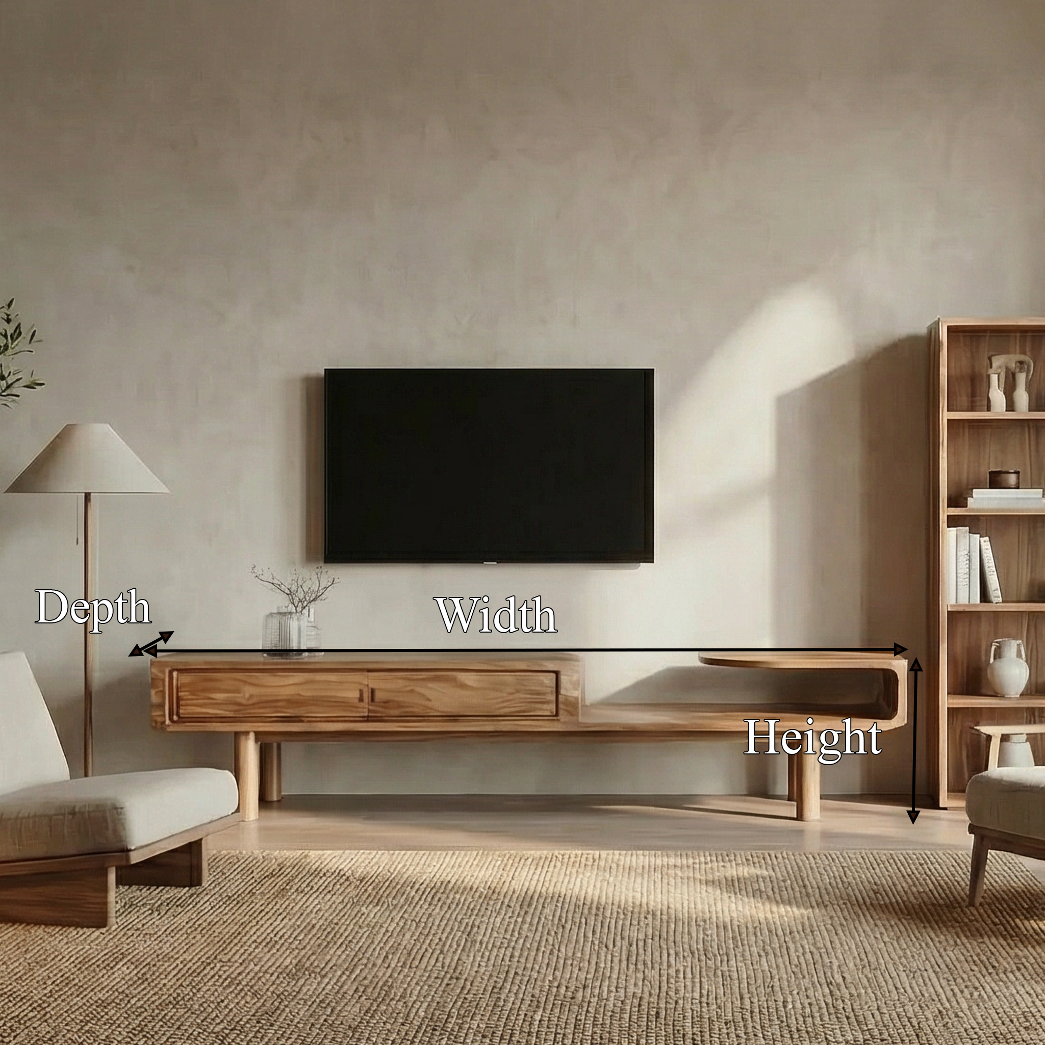 Modern Sculptural TV Console For Living Room And Media Wall SINLSASC502