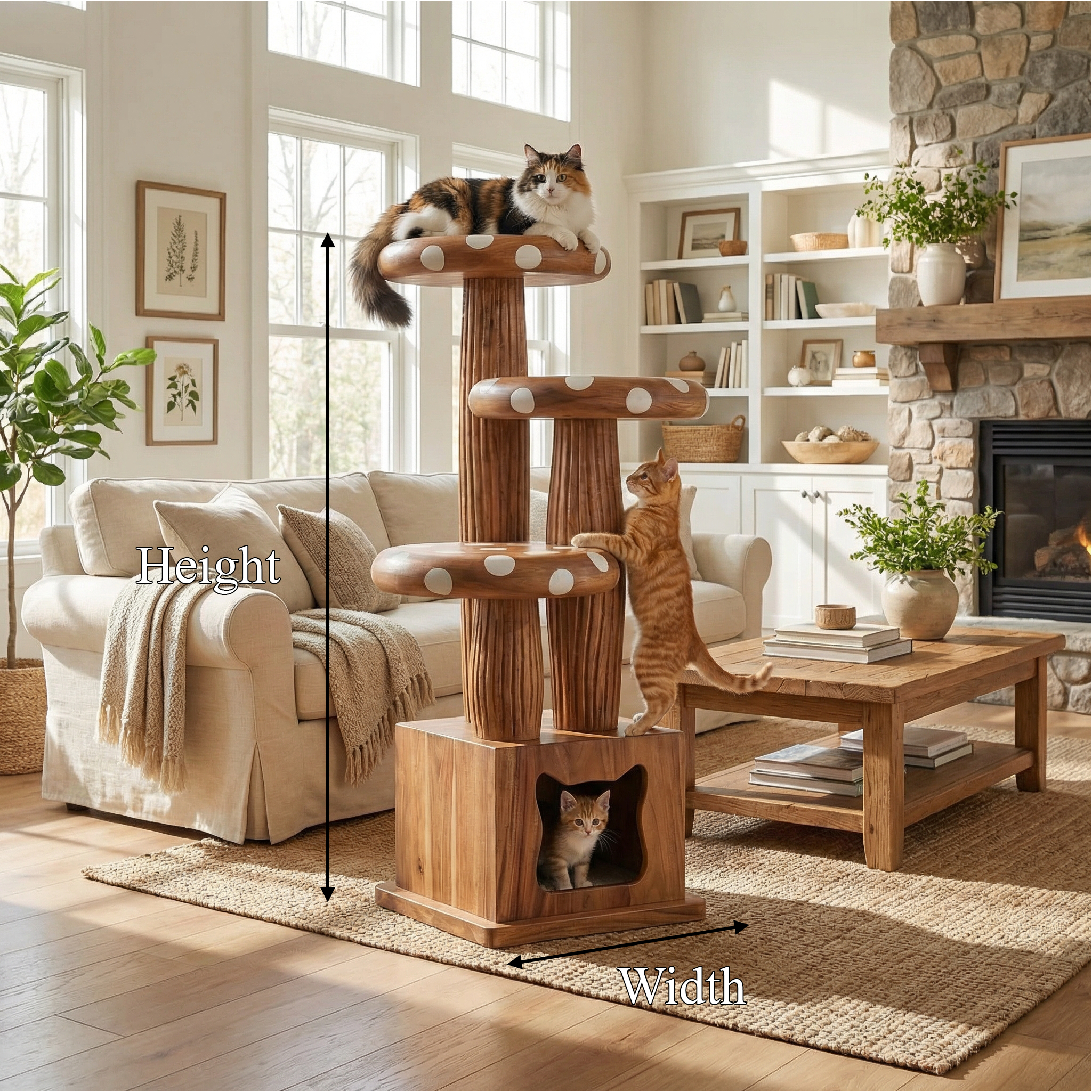 Modern Mushroom Cat Tower For Living Room And Cat Room SINLSATT122