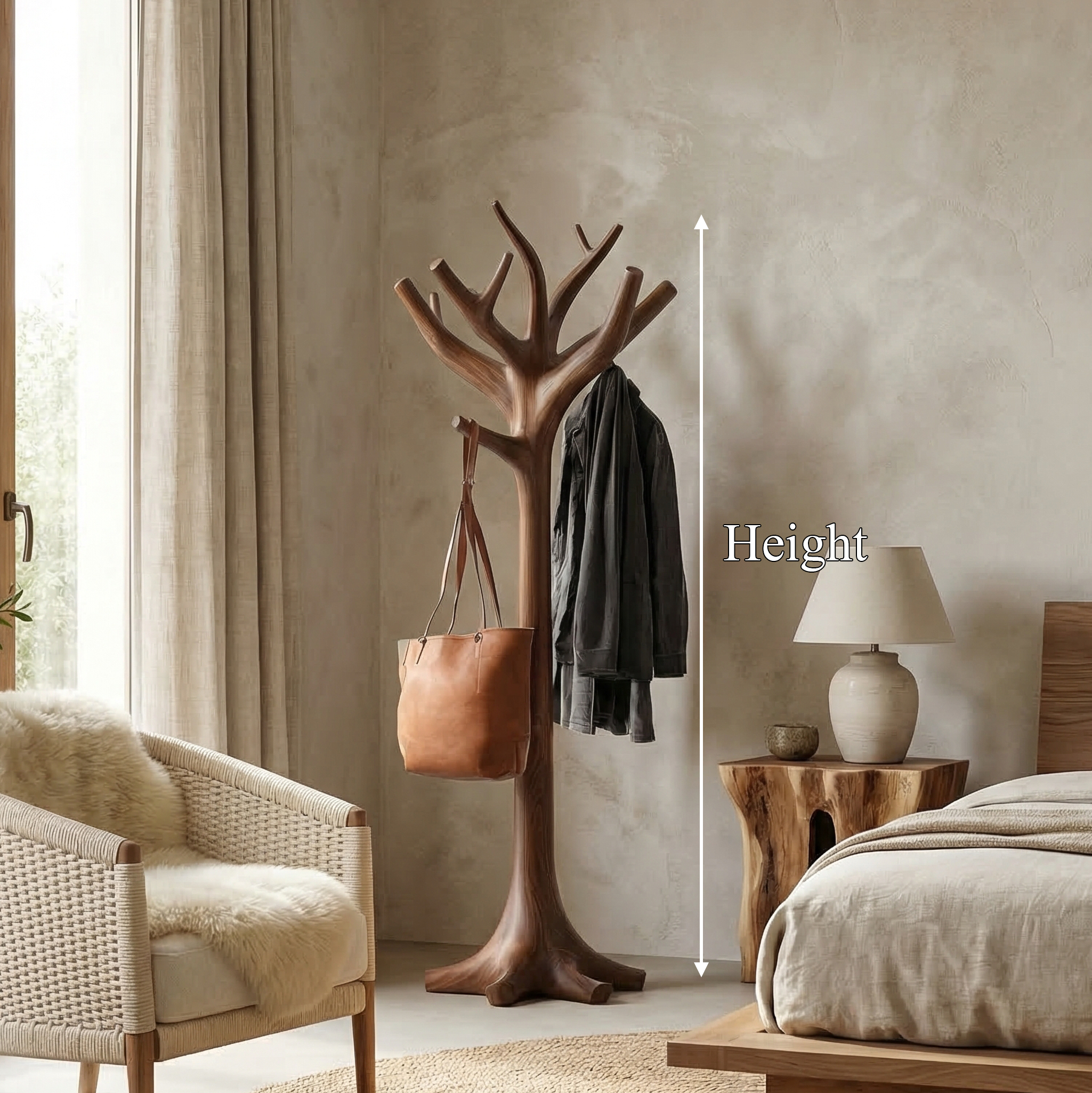 Rustic Decorative Tree Coat Rack For Bedroom And Hallway SINLSATCR103