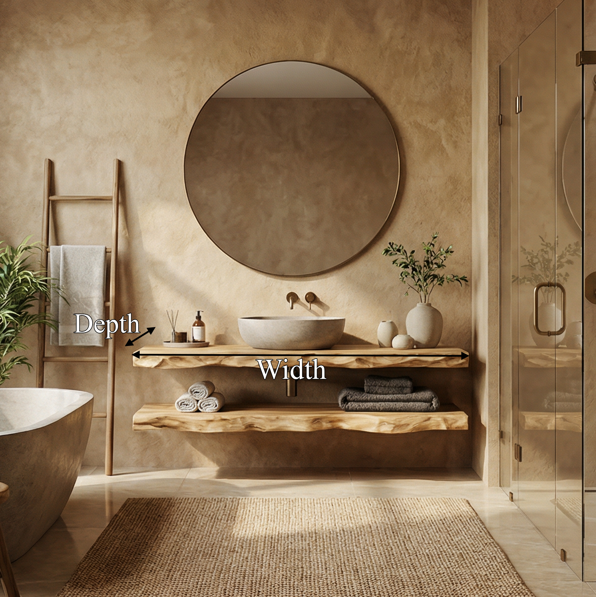 Mediterranean Floating Bathroom Vanity For Bathroom SINLSABRV290