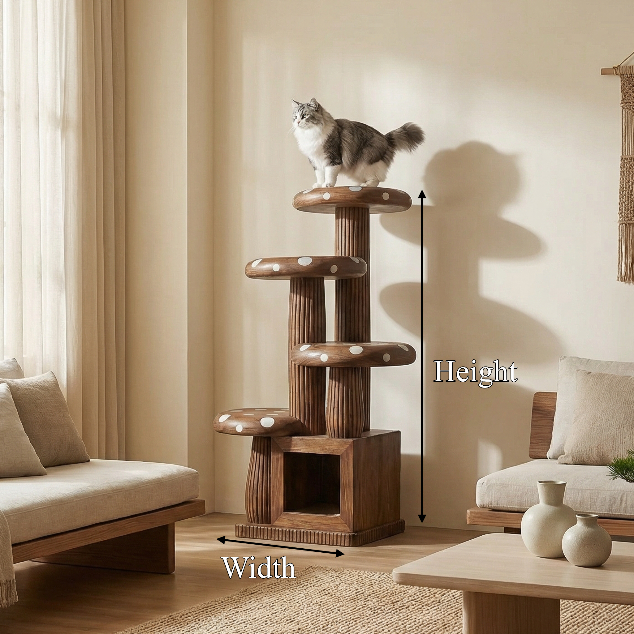 Modern Artistic Musrhroom Cat Tree For Living Room And Pet Corner SINLSATT123