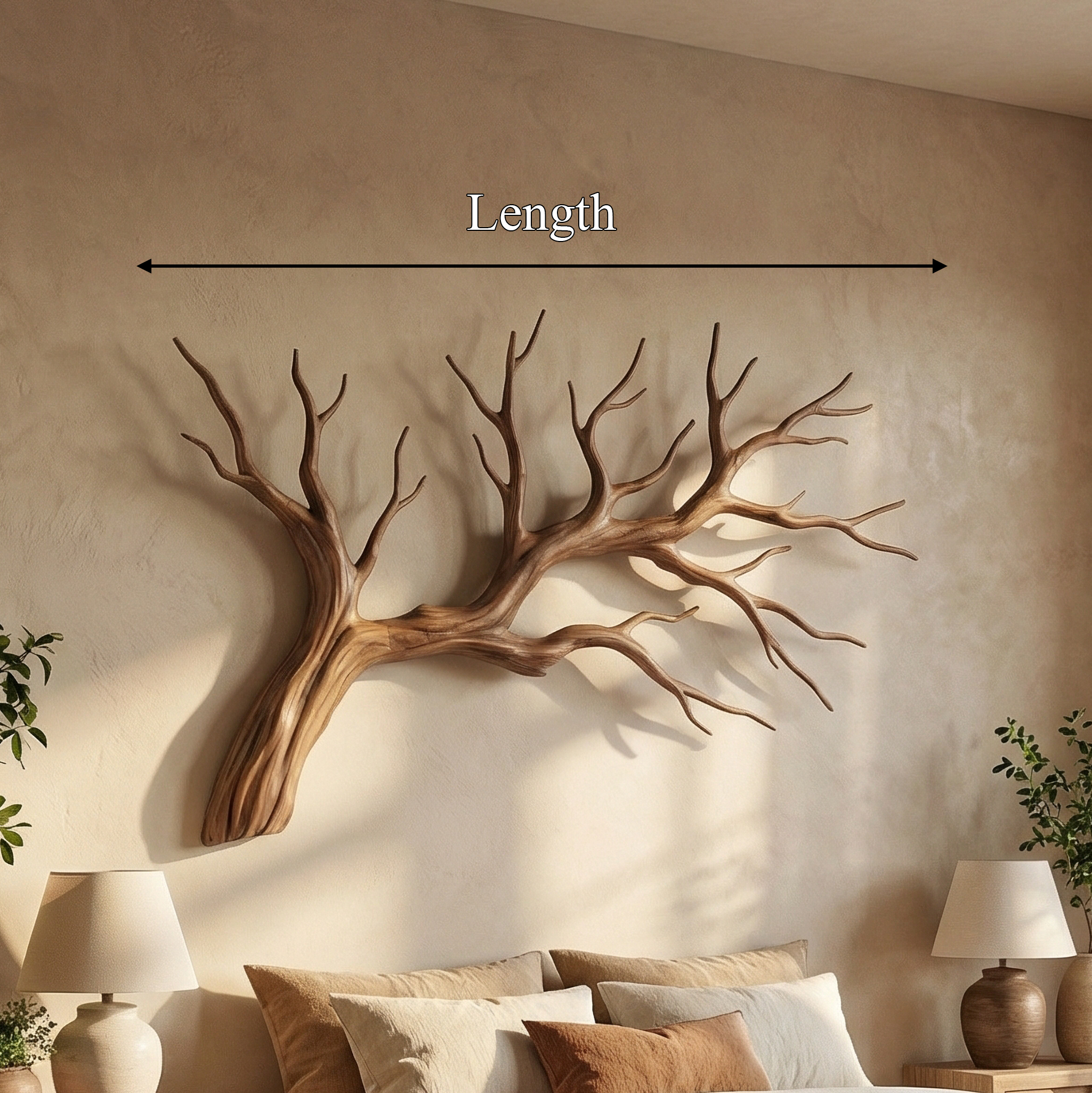 Organic Tree Branch Wooden Wall Decor For Bedroom Wall Art And Interior Decor SINLSAWD035