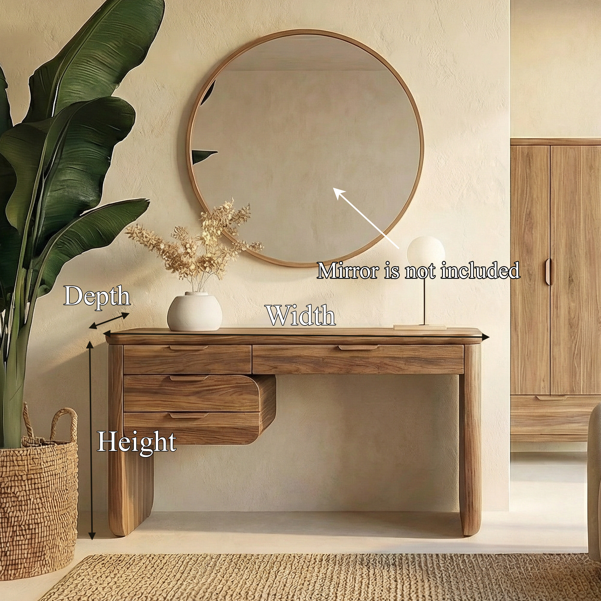 Minimalist Wooden Dressing Table Bedroom Or Vanity Area SINLSABDT046
