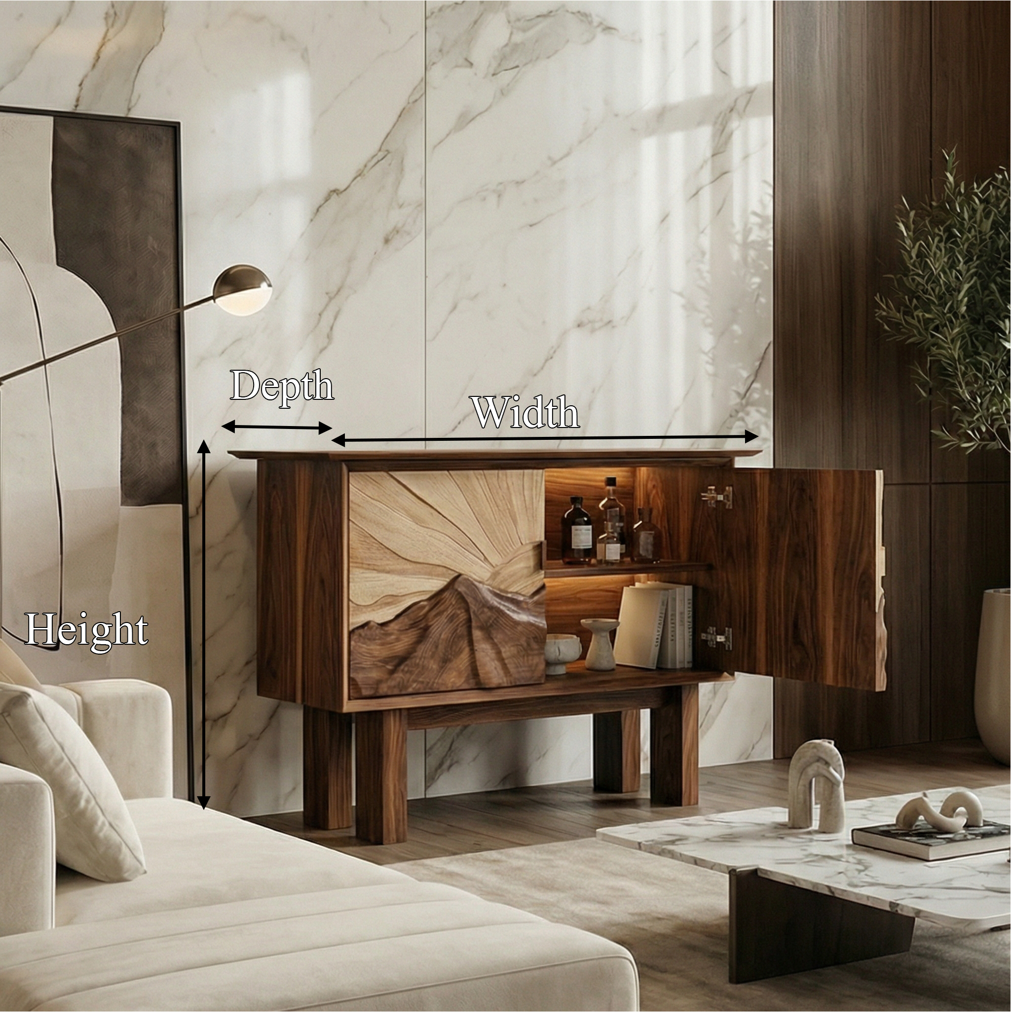 Rustic Artistic Cabinet For Living Room And Dining Room SINLSASC475