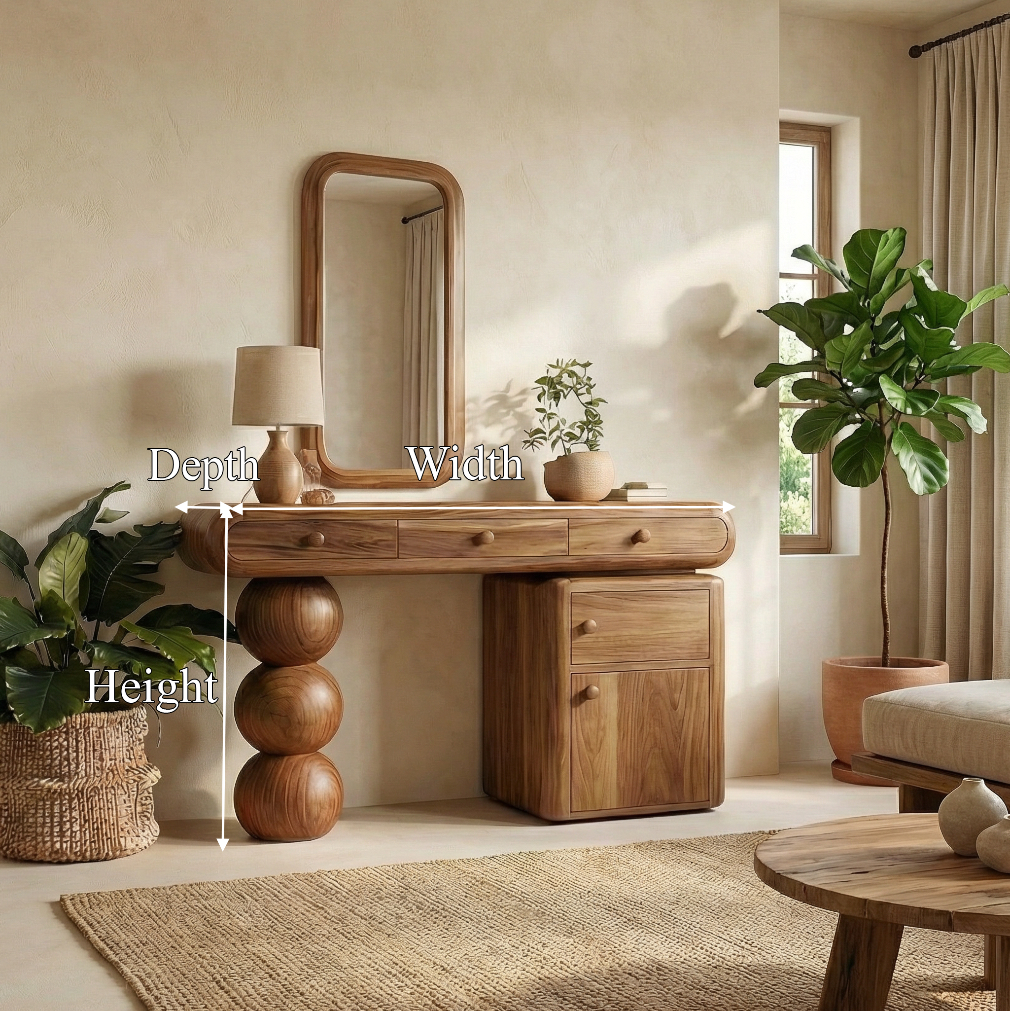 Contemporary Wooden Dressing Table Bedroom Or Vanity Area SINLSABDT048