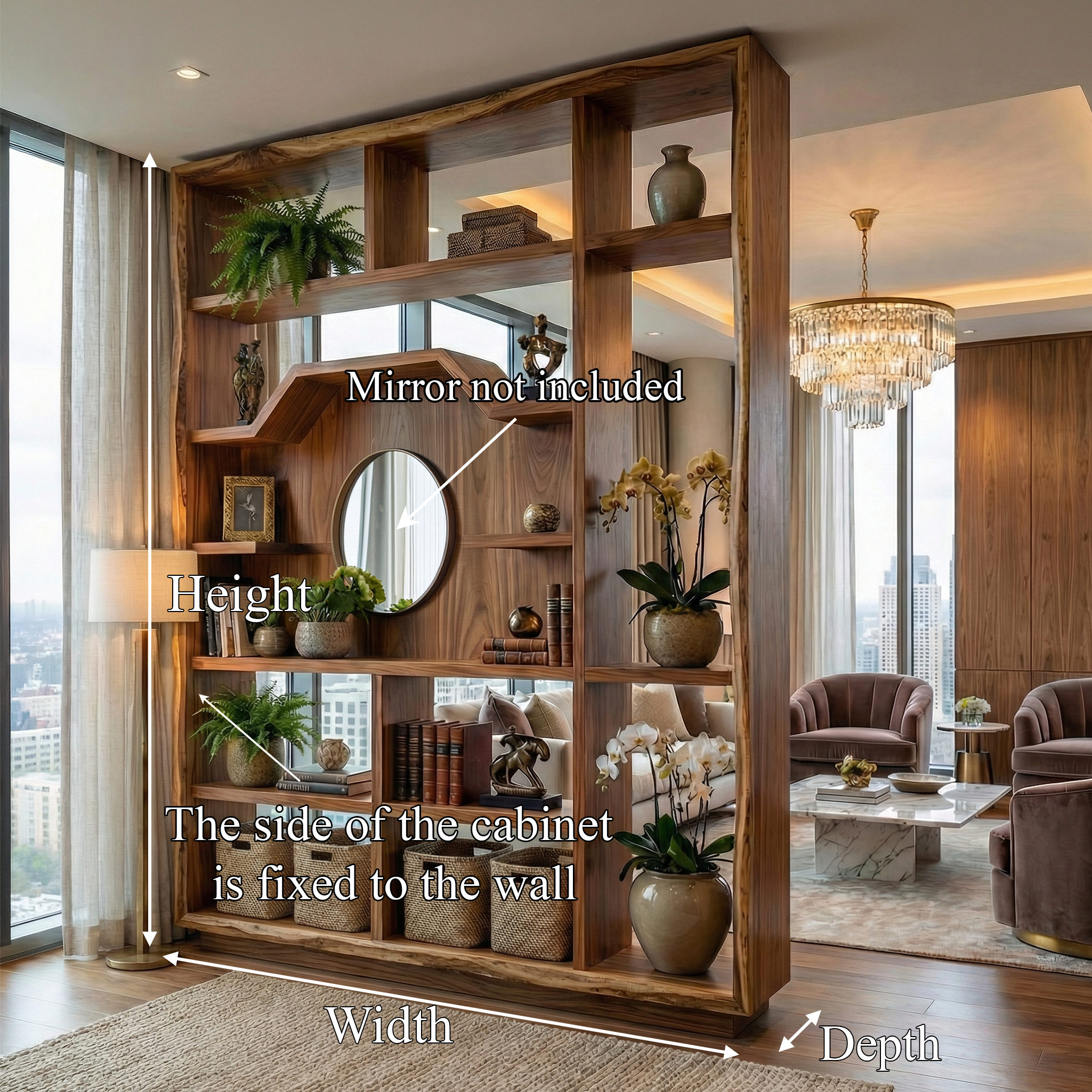 Mid Century Room Divider Bookshelf For Living Room And Office SINLSASC493