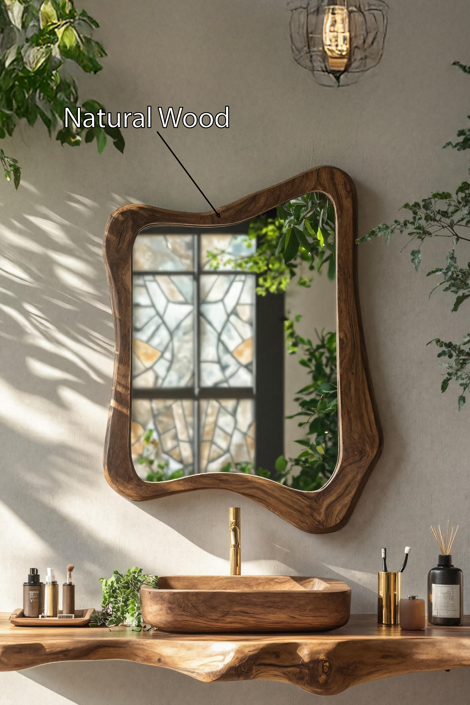Irregular Handmade Mirror For Bathroom Vanity Decor SILDTTRMI024