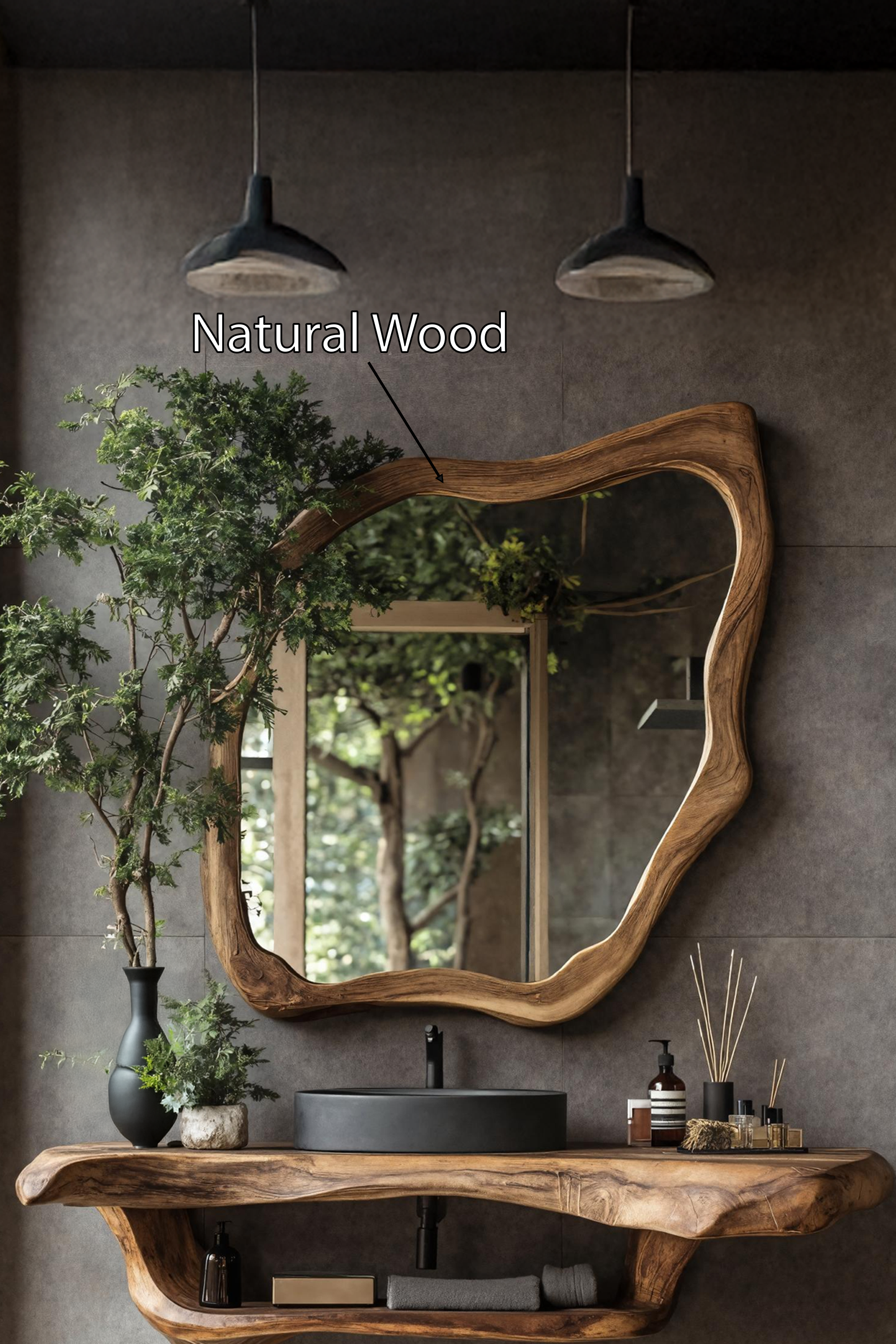 Handcrafted Wooden Mirror For Stylish Bathroom Look SILDTTRMI026