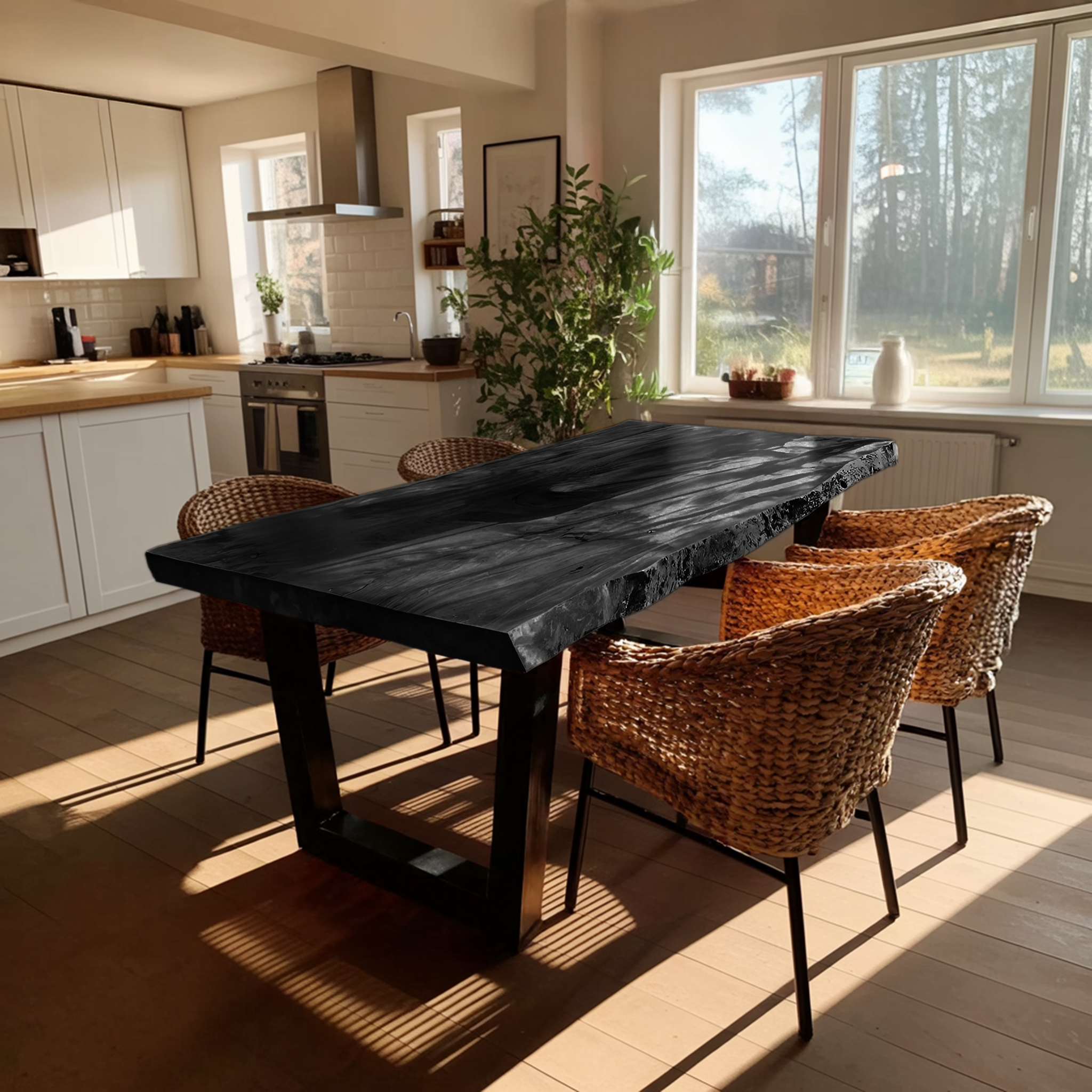Furniture Decor Handcrafted Live Edge Dining Table Organic SILDTTRDN025