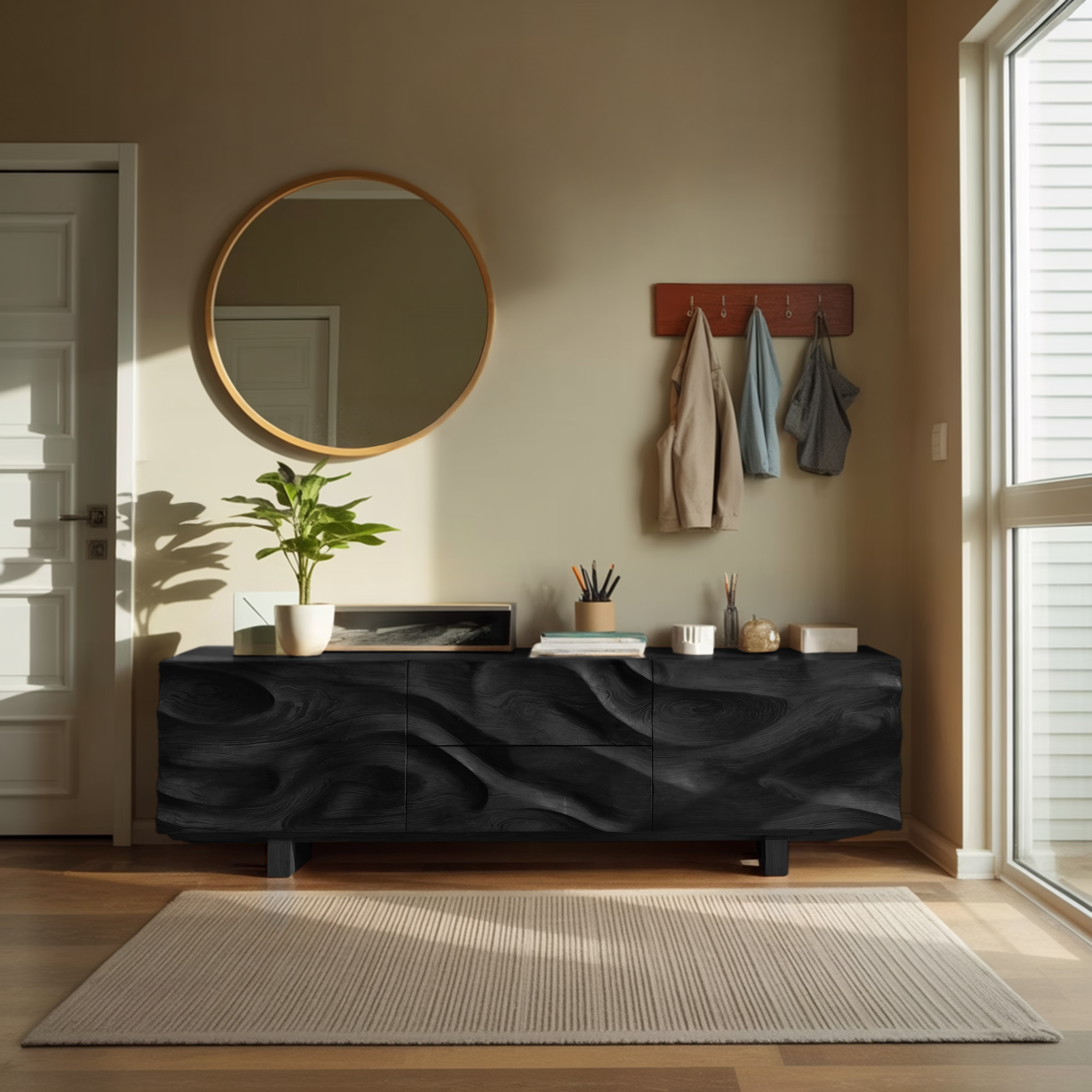 Modern Organic Sideboard Storage Cabinet For Living Room RTTHHNSD019