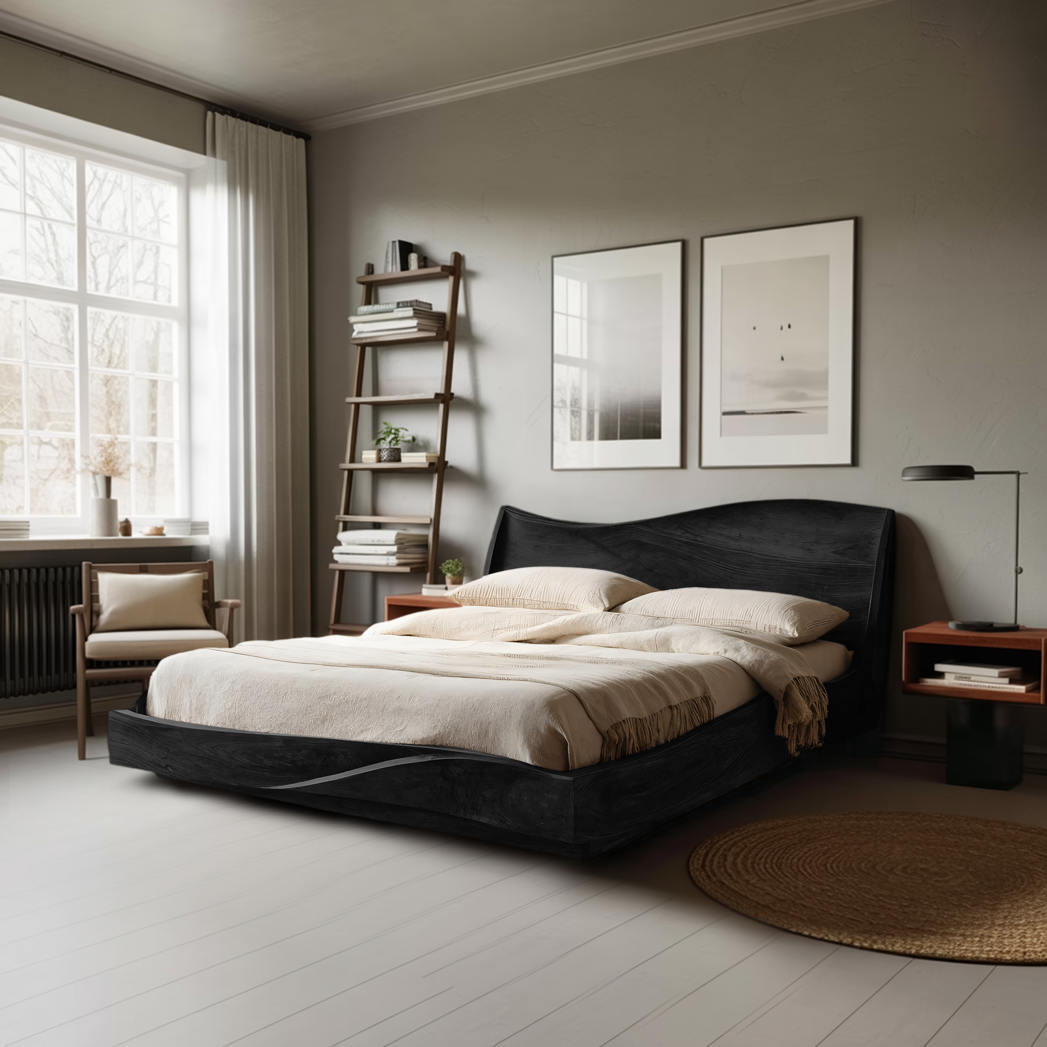 Modern Handcrafted Bed Frame For Bedroom Interiors RTTHHNWO008