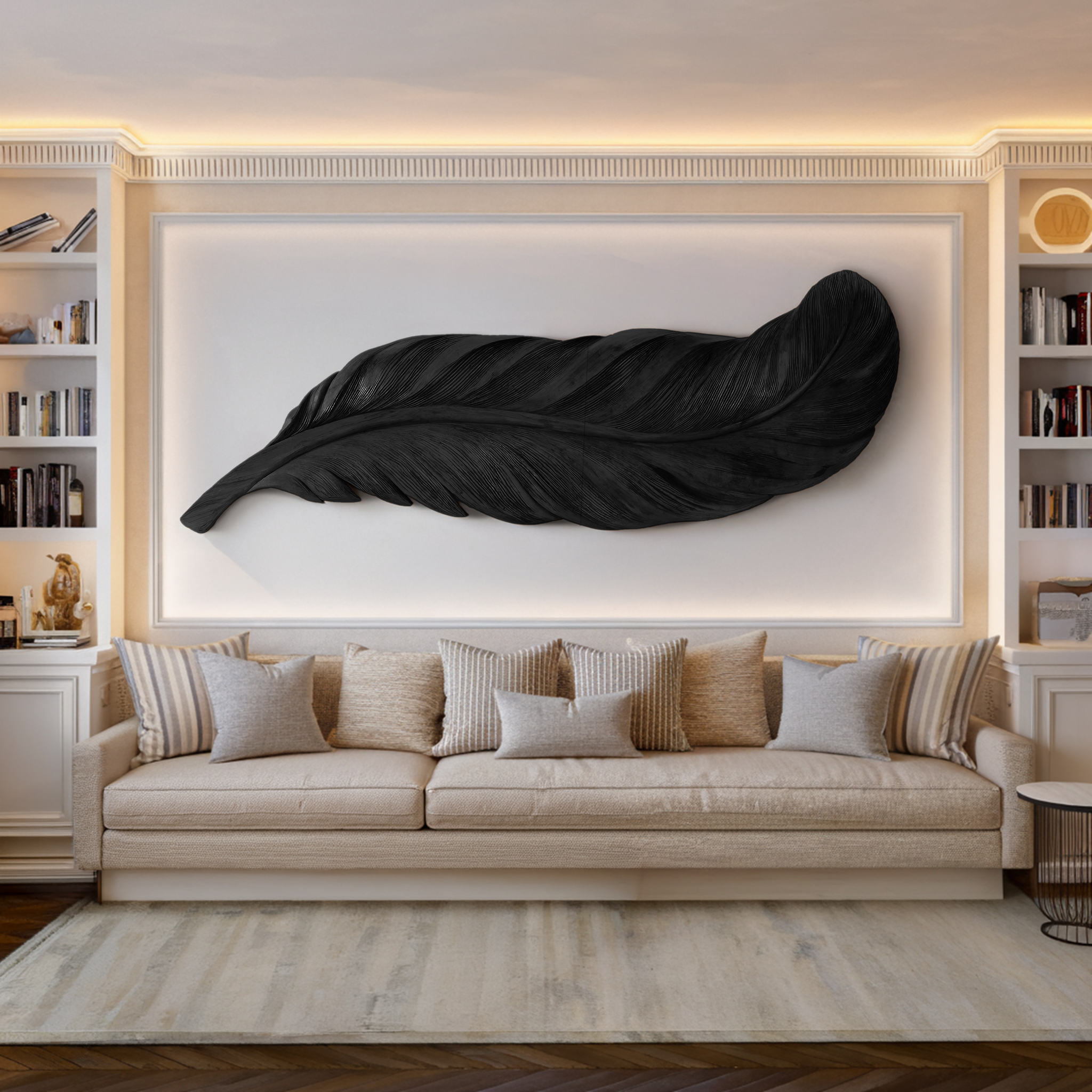 Organic Carved Feather Wall Art For Modern Living Room RTTHHNWA100