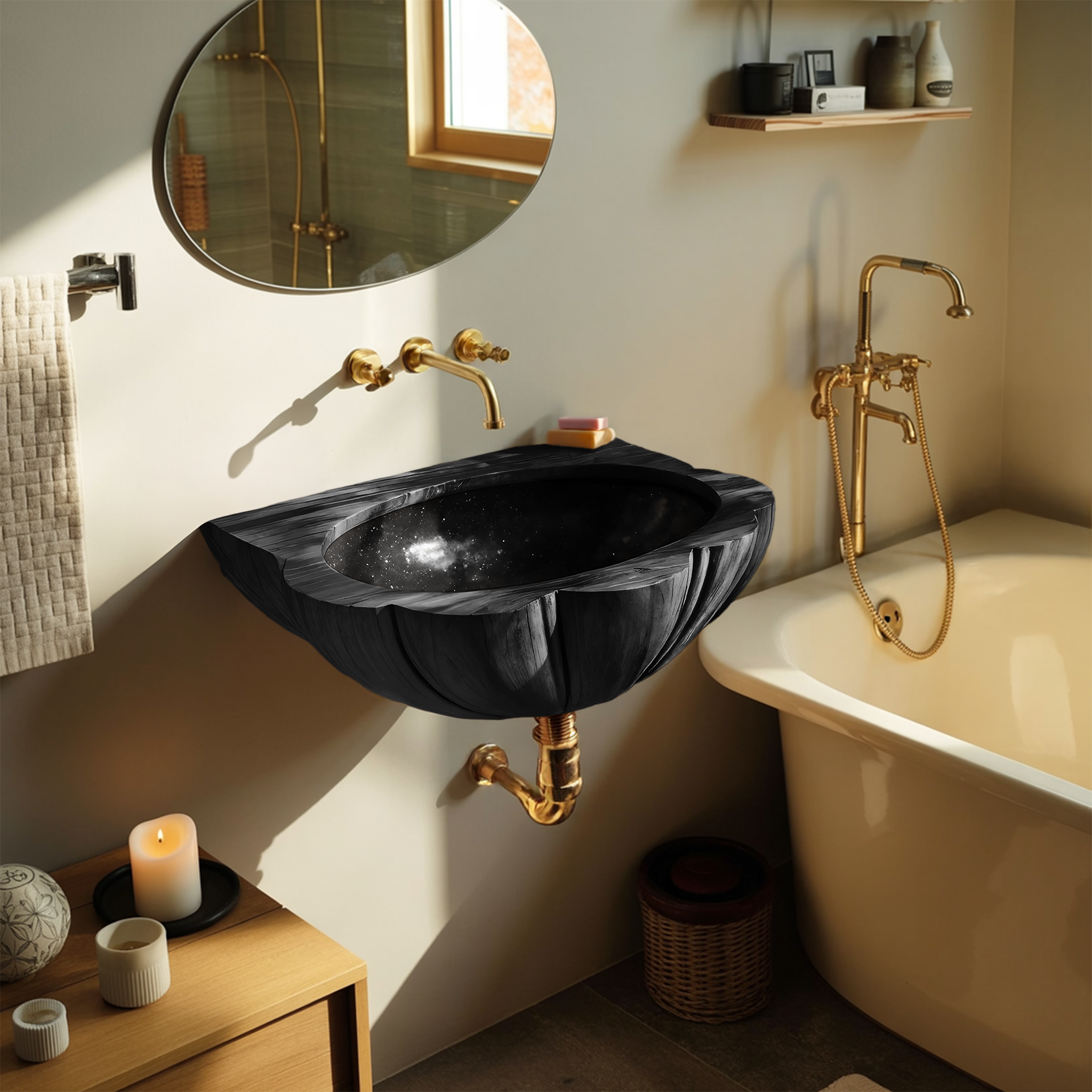 Mid Century Wall Mounted Wooden Bathroom Sink For Stylish Bathroom Decor SILDTTNVS069