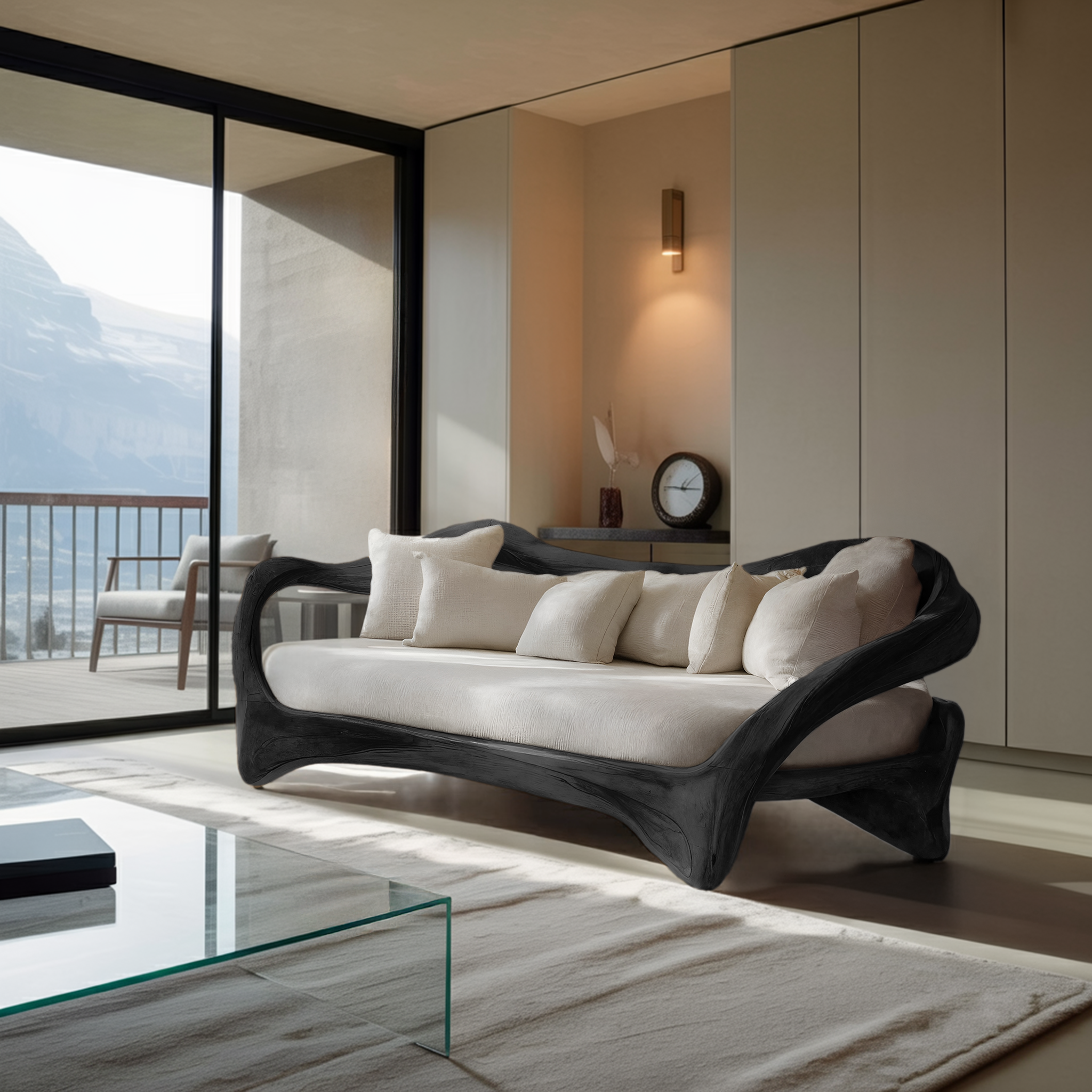Organic Curved Sofa For Living Room Decor RTTHHNSFA006