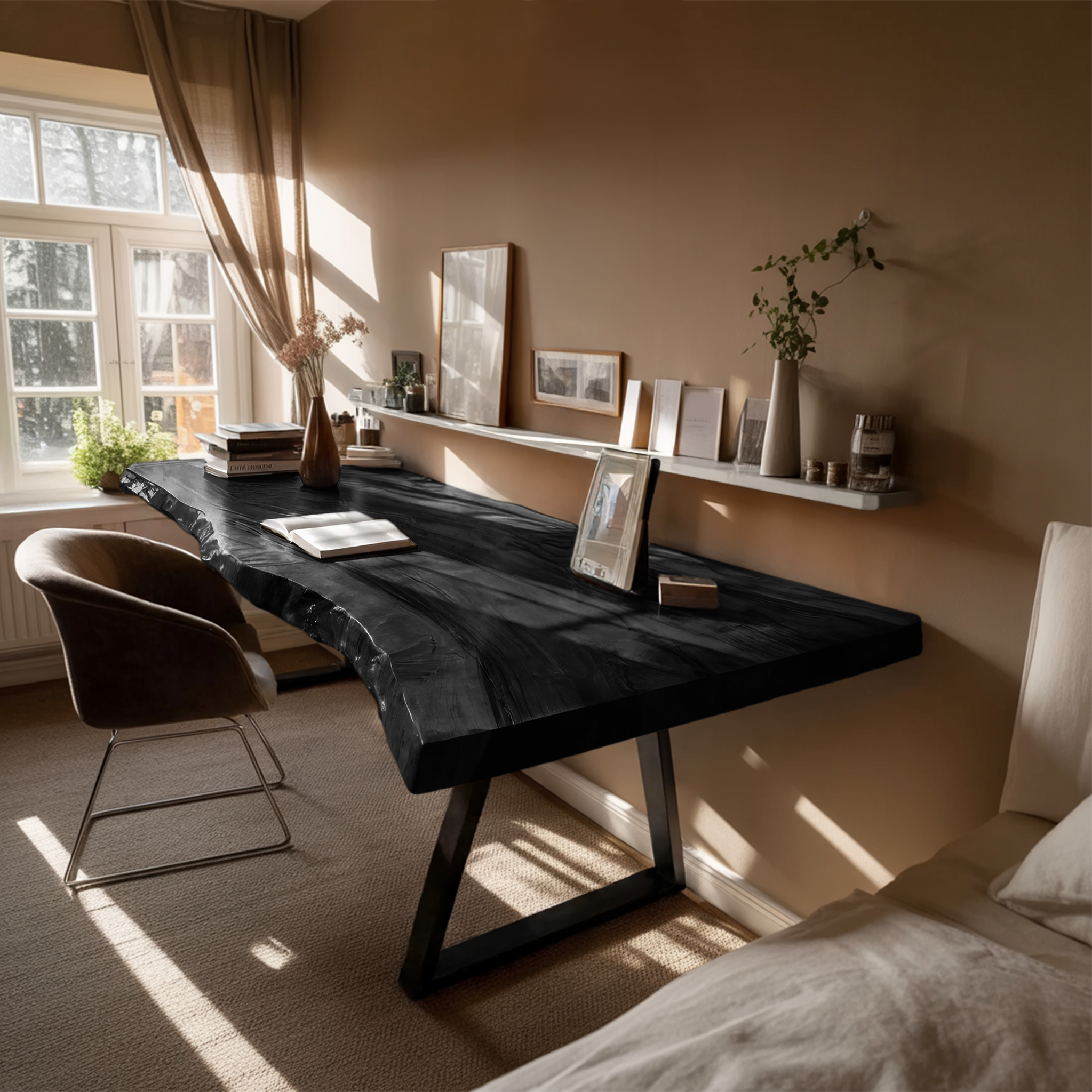 Farmhouse Solid Wood Tabletop For Bedroom Design SILDTTNDE006