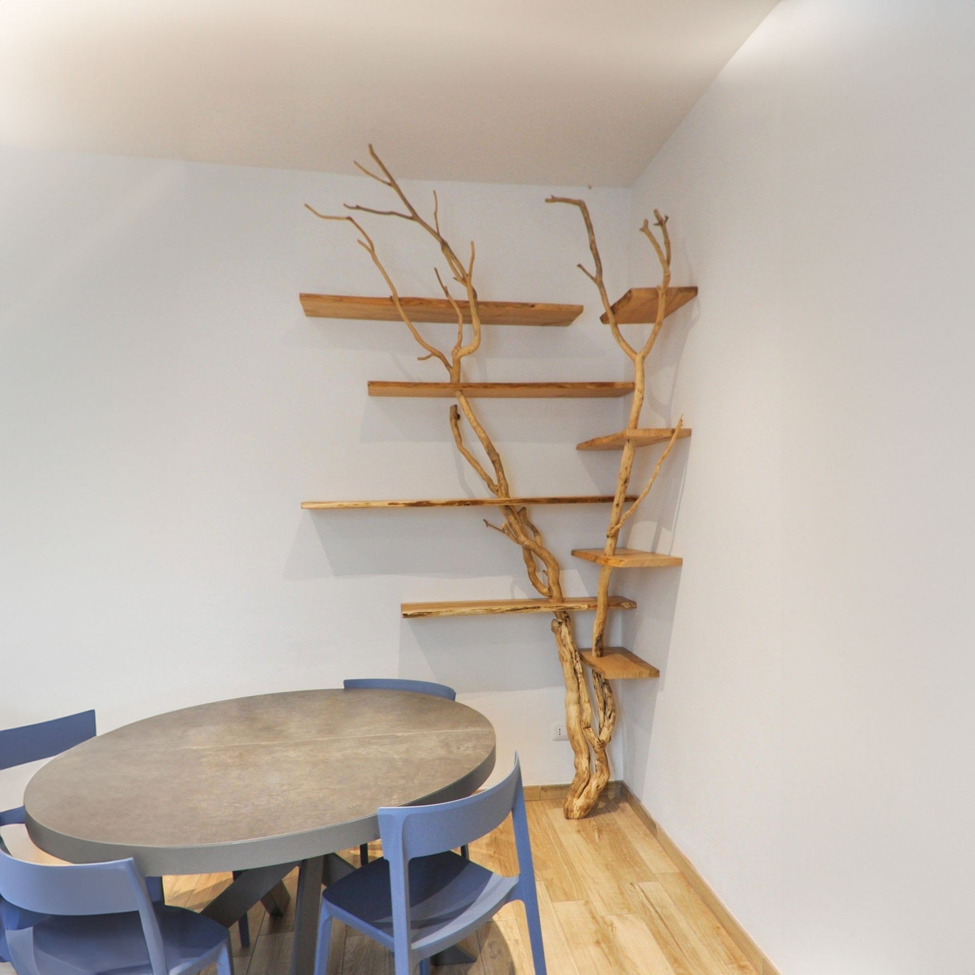 Contemporary Wild Mulberry Wood Tree Branch Shelf Gift For Reader SINLTB029