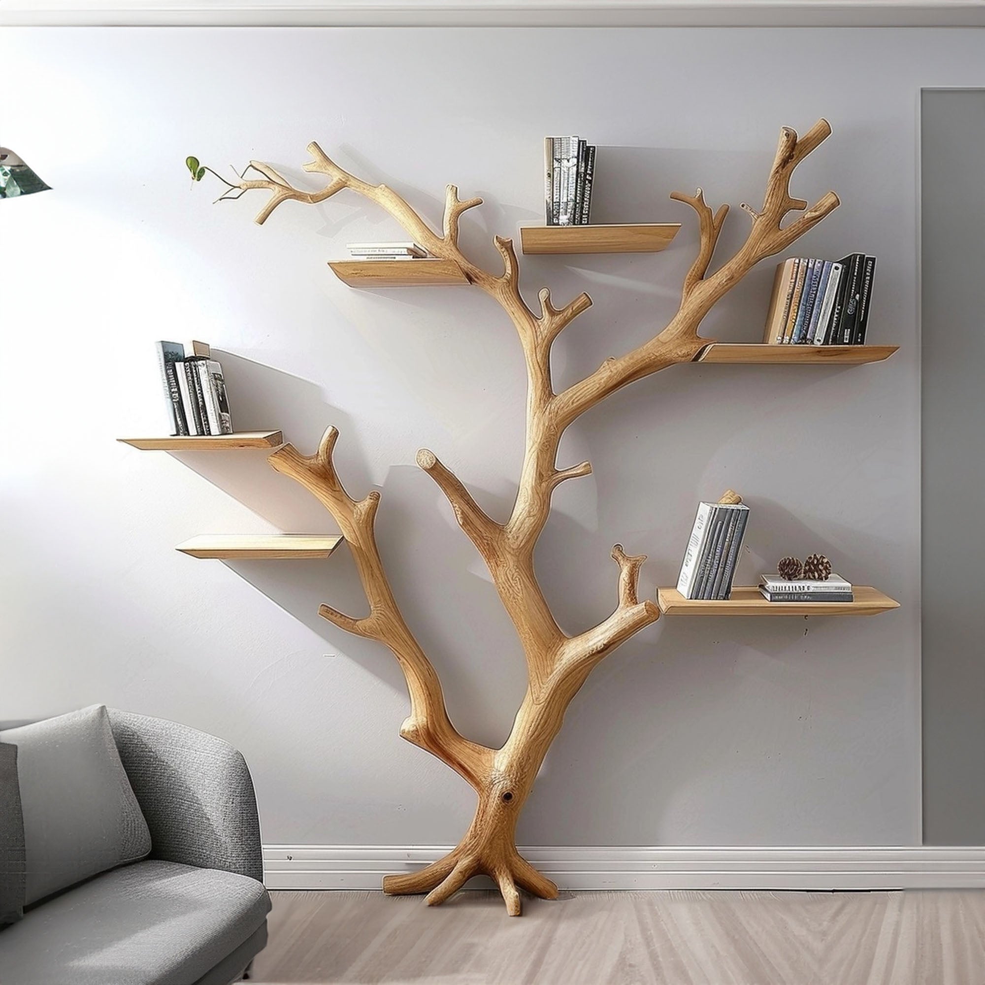 Rustic Wild Mulberry Wood Tree Shelf For Holiday Decorations SINLTB003