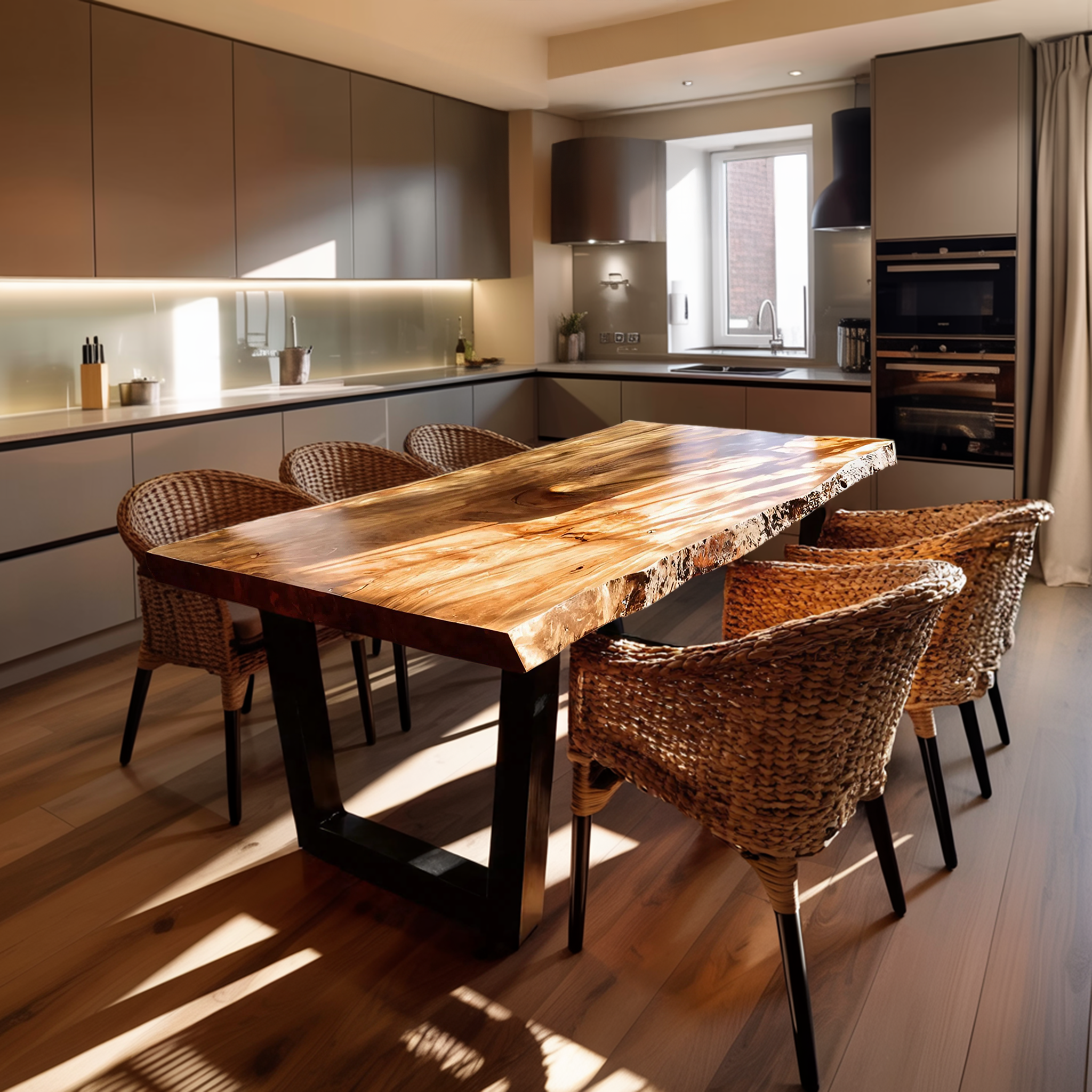 Furniture Decor Handcrafted Live Edge Dining Table Organic SILDTTRDN025