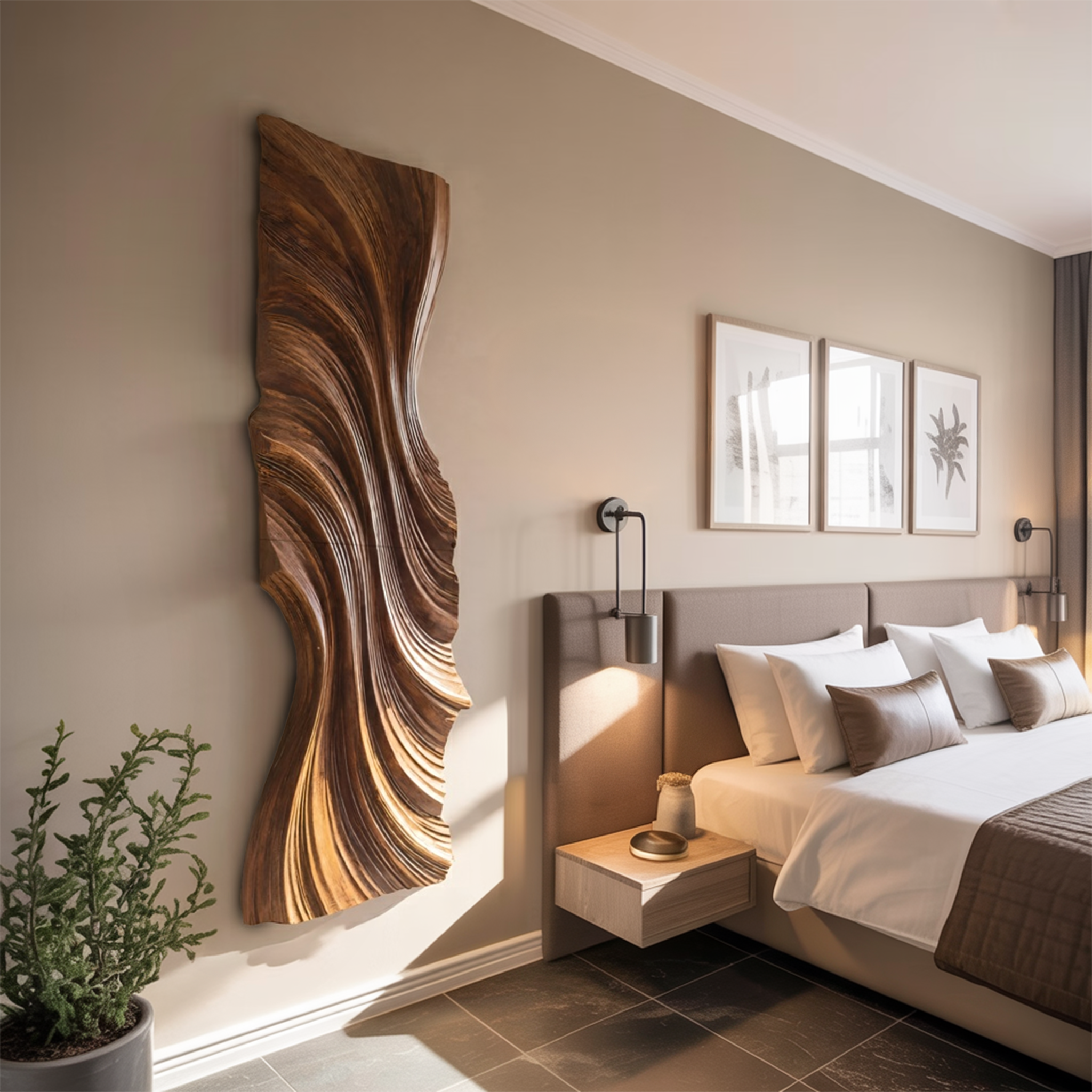 Vertical Wave Wall Art For Modern Living Room RTTHHNWA091