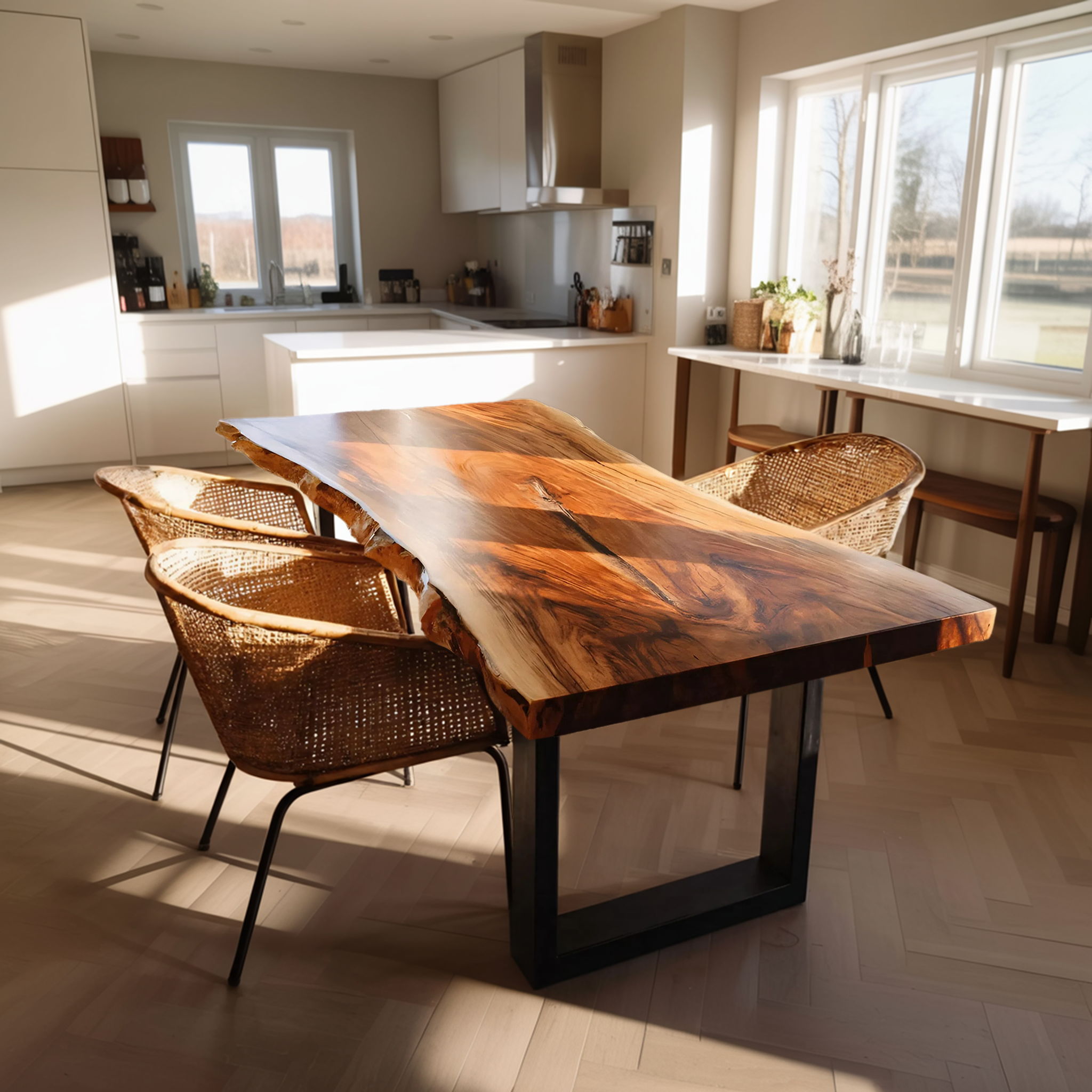 Kitchen Decor Farmhouse Live Edge Dining Table Rustic Look SILDTTRDN024