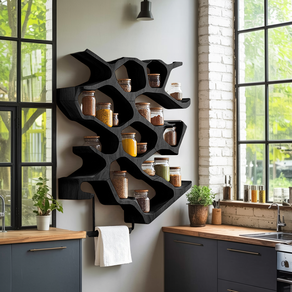 Rustic Entryway Design With Handcrafted Spice Cabinet SILDTTRSRS012