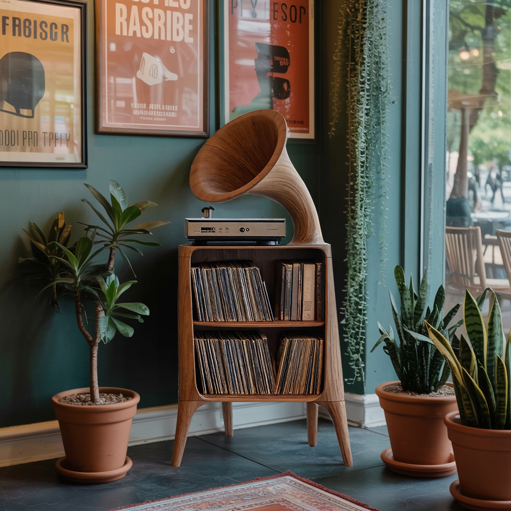 Mid Century Record Console Table For Livingroom SILDTTRRPT018