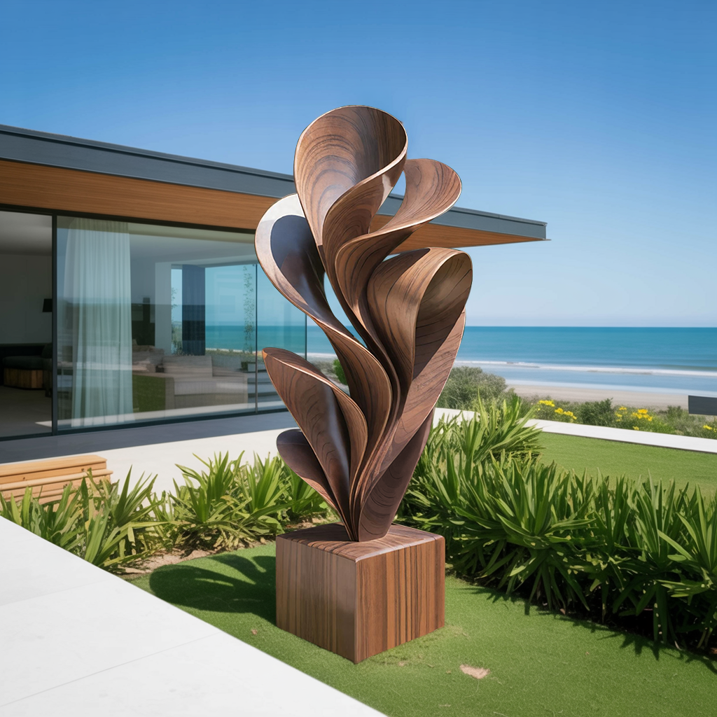 Farmhouse Solid Wood Sculpture Outdoor Garden Decoration SILDTTNAS018