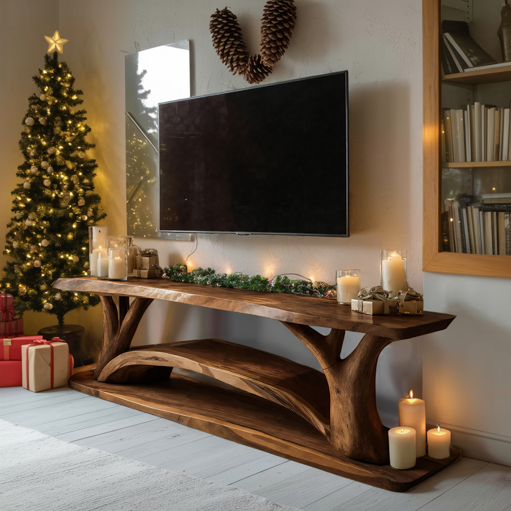 Farmhouse Solid Wood TV Console For Christmas Furniture Design SILDTTRCTV038