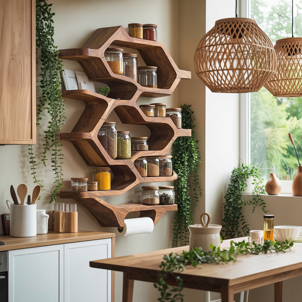 Handcrafted Wooden Rack For Kitchen Spice Organization SILDTTRSRS016