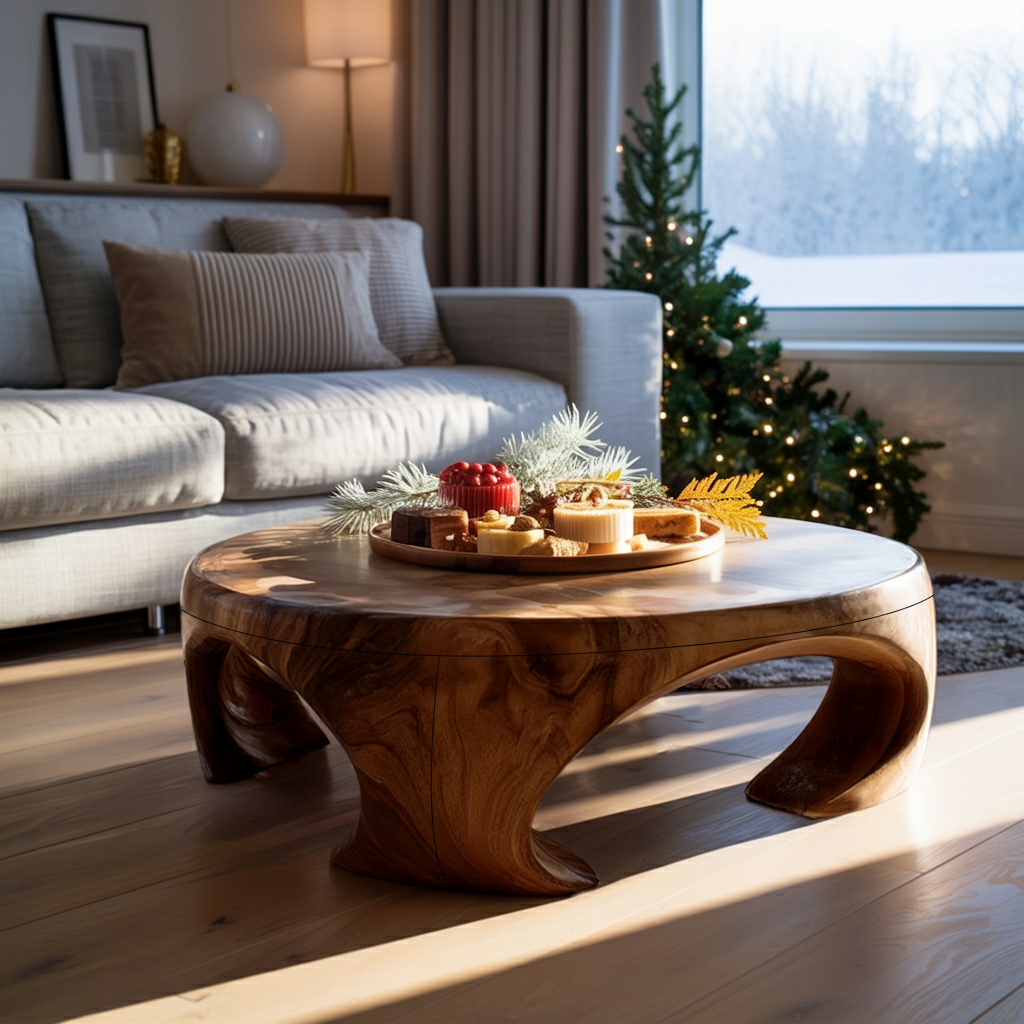 Farmhouse Wooden Coffee Table For Living Room Holiday Decoration SILDTTRCFC003