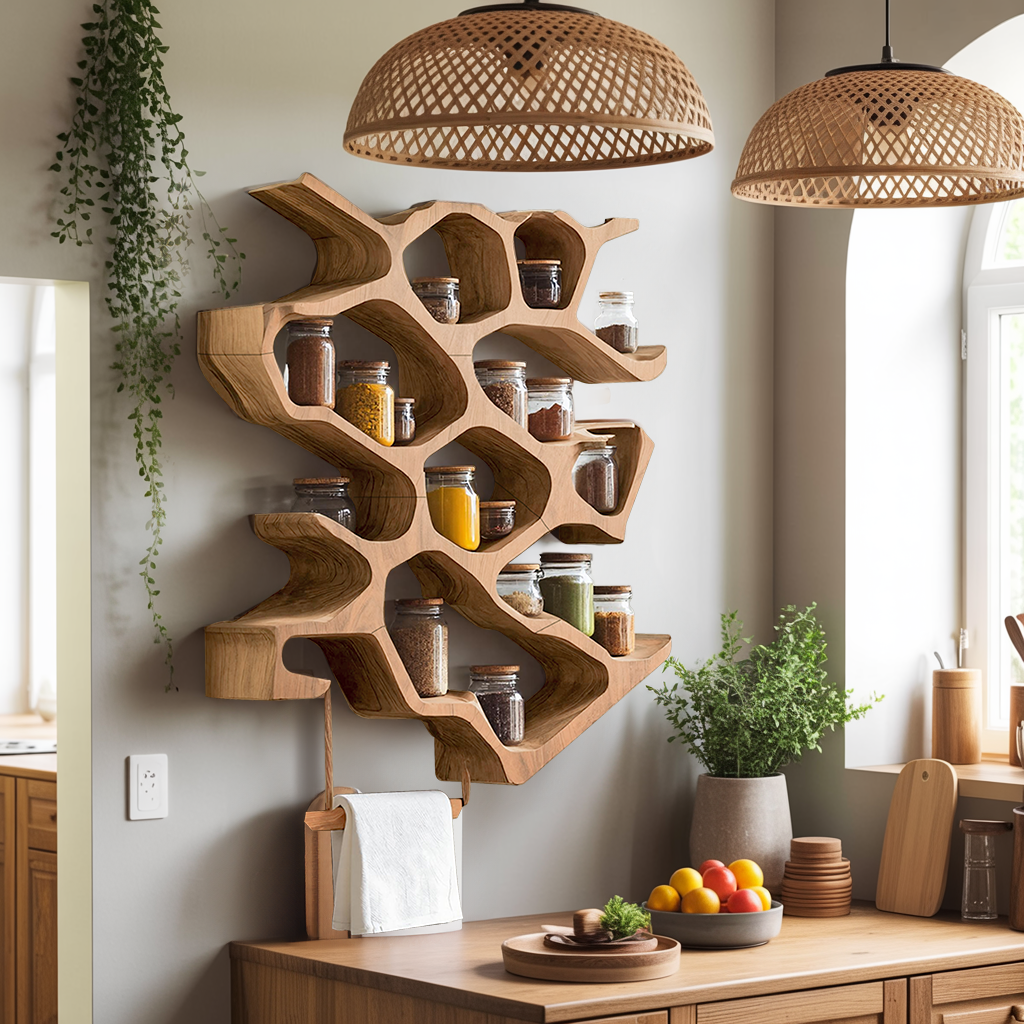 Rustic Entryway Design With Handcrafted Spice Cabinet SILDTTRSRS012