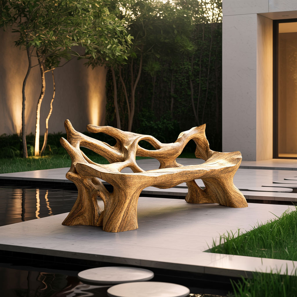 Farmhouse Wooden Bench For Weather Resistant Patio Decor SILDTTNBRB016