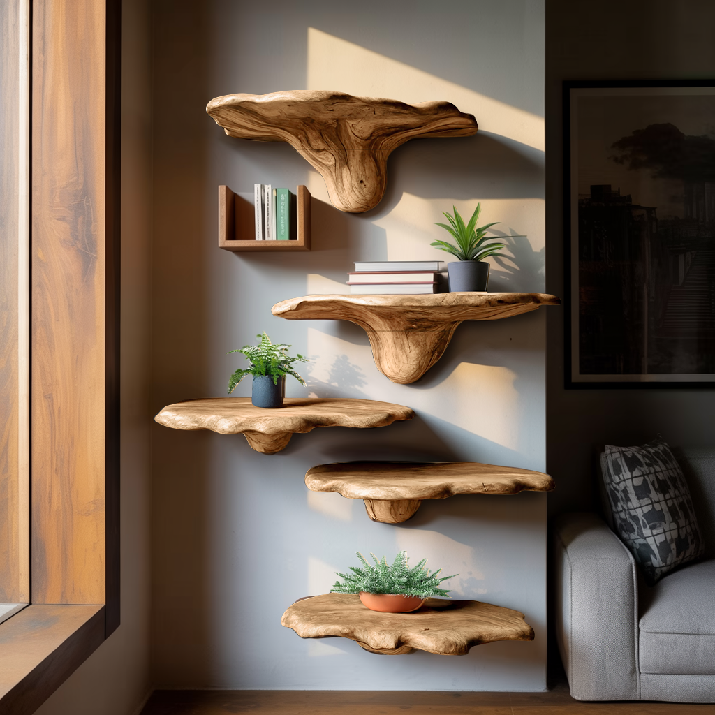 Modern Wooden Mushroom Shelf Furniture Decor For Home SILDTTRMR004