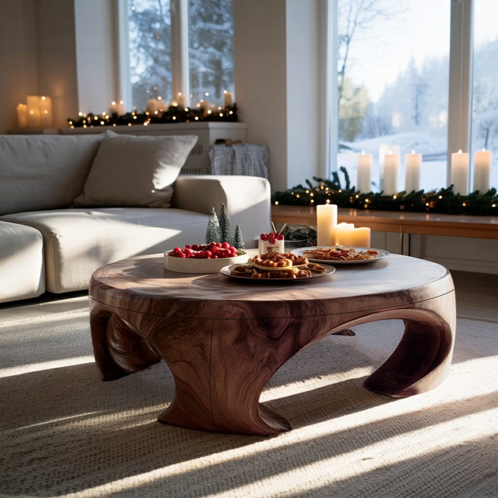 Farmhouse Wooden Coffee Table For Living Room Holiday Decoration SILDTTRCFC003