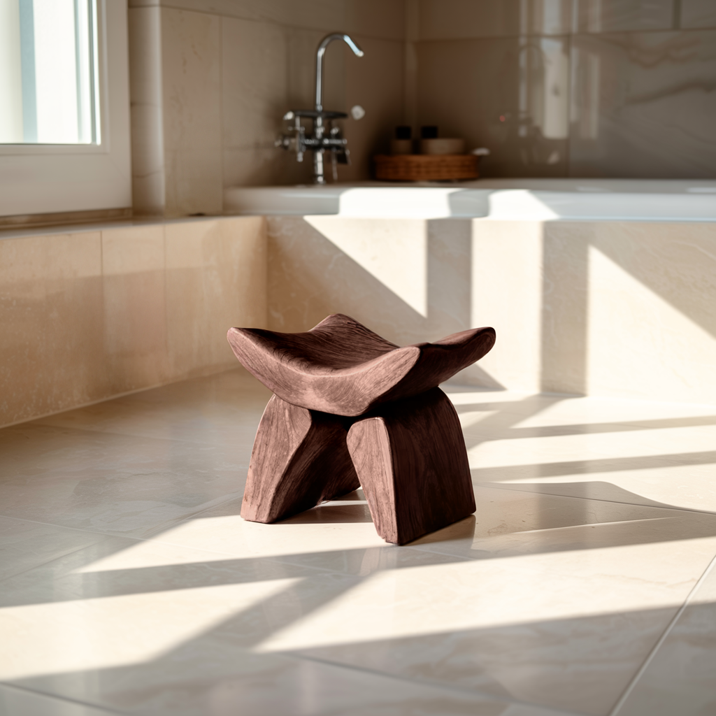 Handcrafted Shower Bench For Spa-Style Bathroom Decor SILDTTRSB009