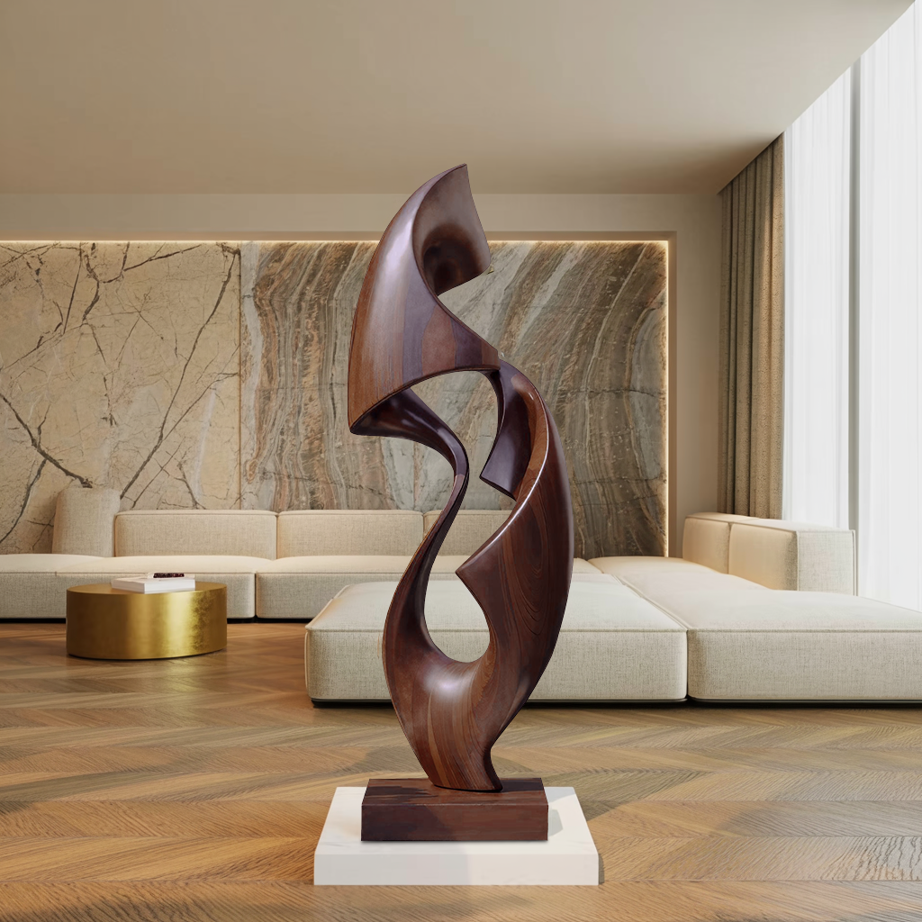 Rustic Abstract Sculpture For Office Decor SILDTTRAS011
