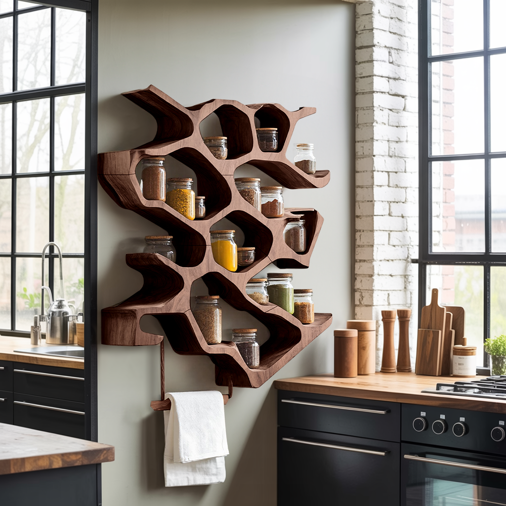 Rustic Entryway Design With Handcrafted Spice Cabinet SILDTTRSRS012